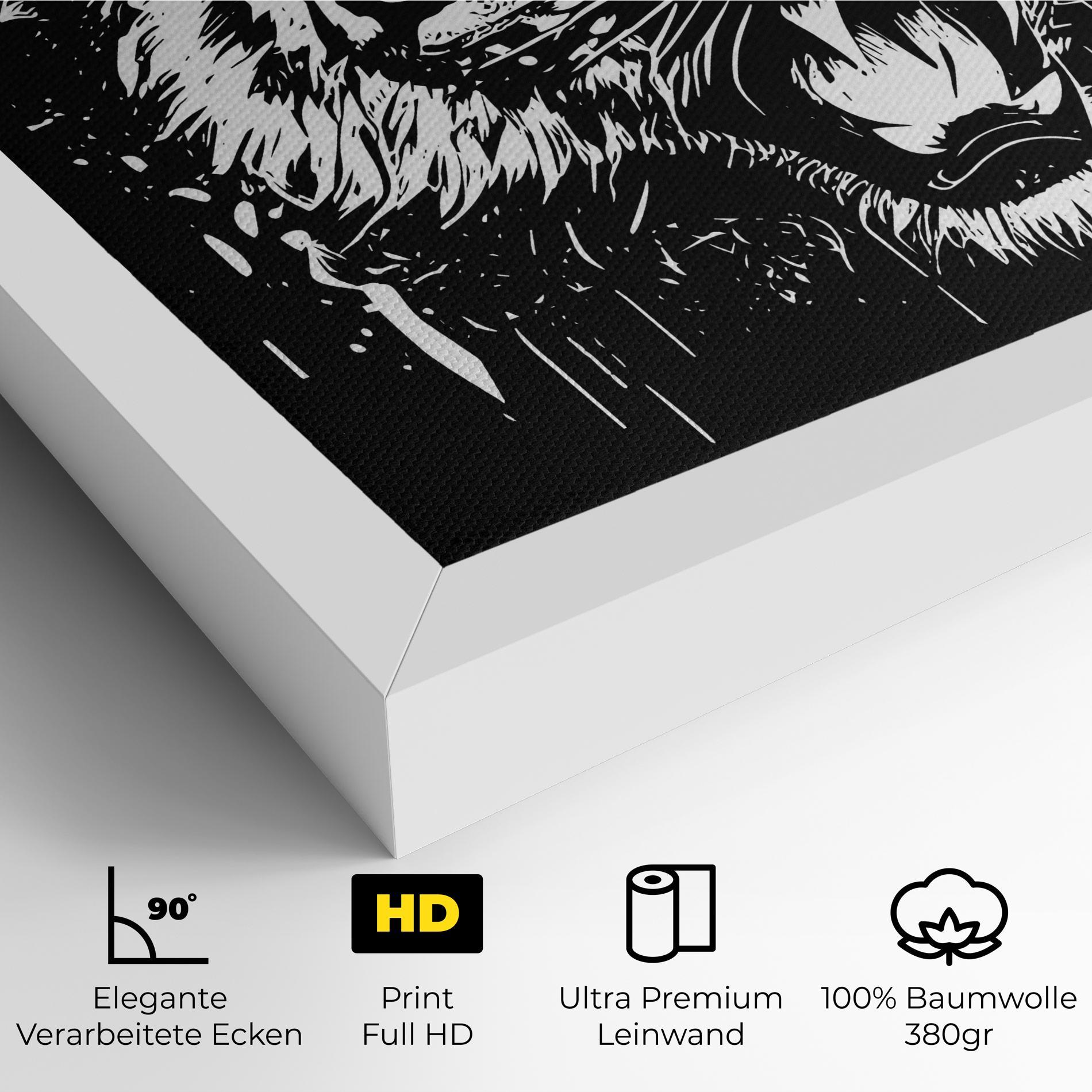 Leinwandbild Angry Tiger Head mockup 4