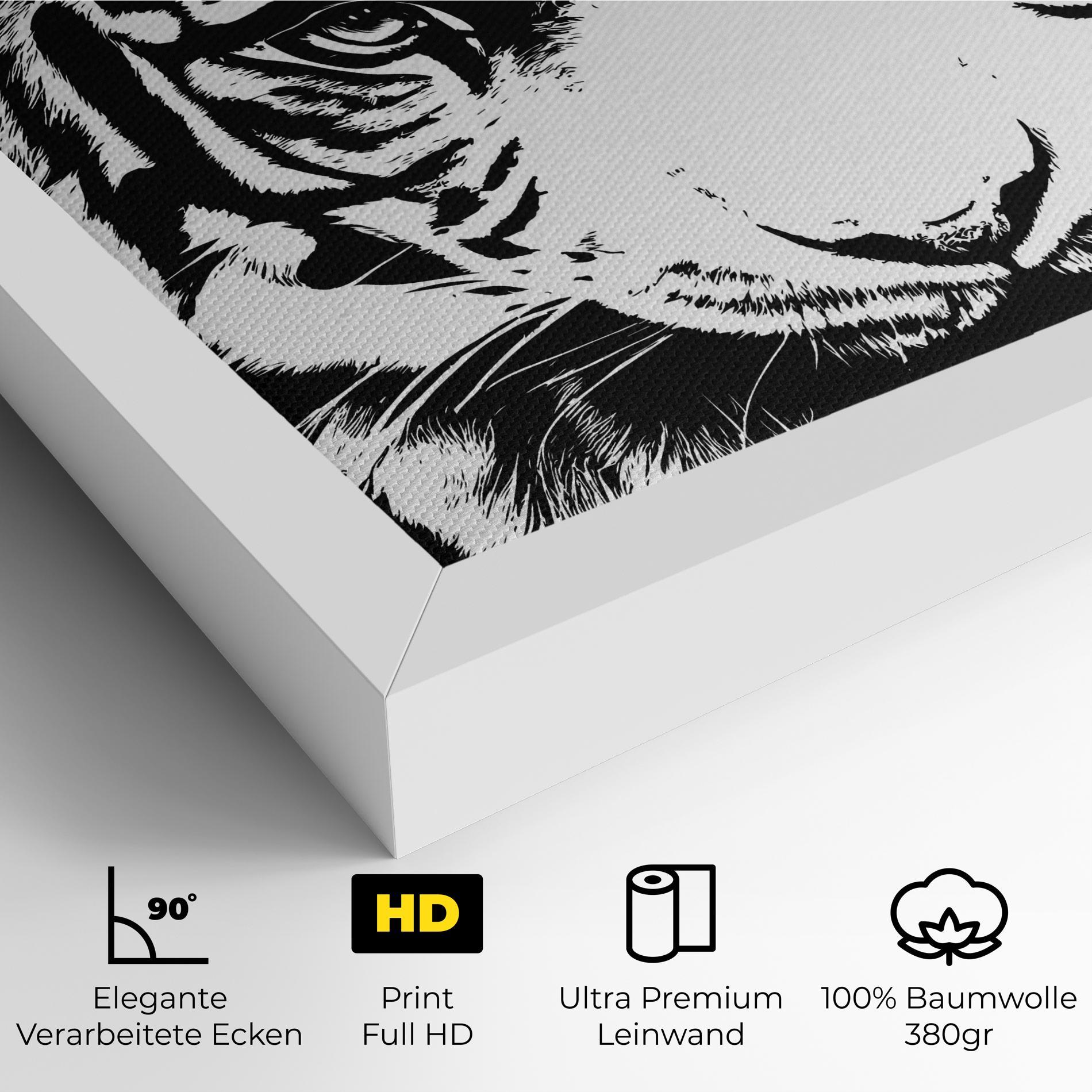 Leinwandbild Big Eyes Tiger mockup 4