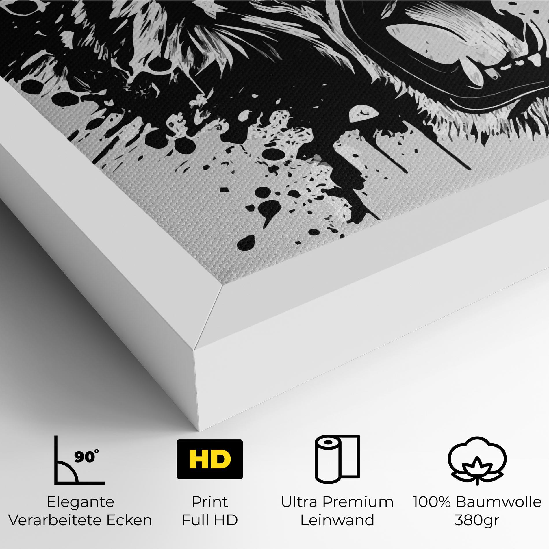 Leinwandbild Black Grey Tiger mockup 4