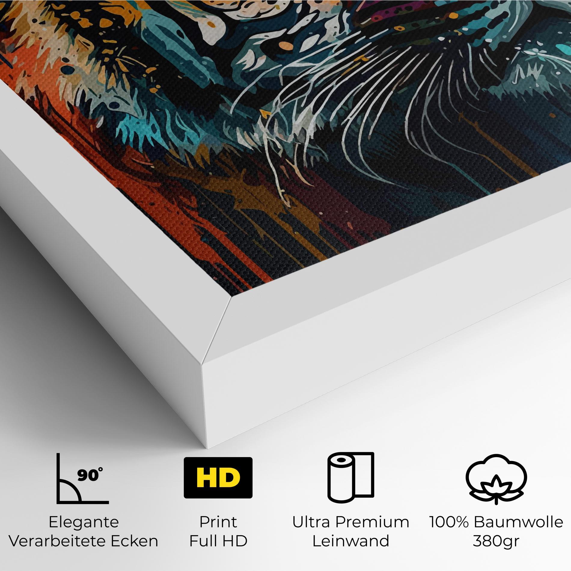 Leinwandbild Color Mix Tiger mockup 4