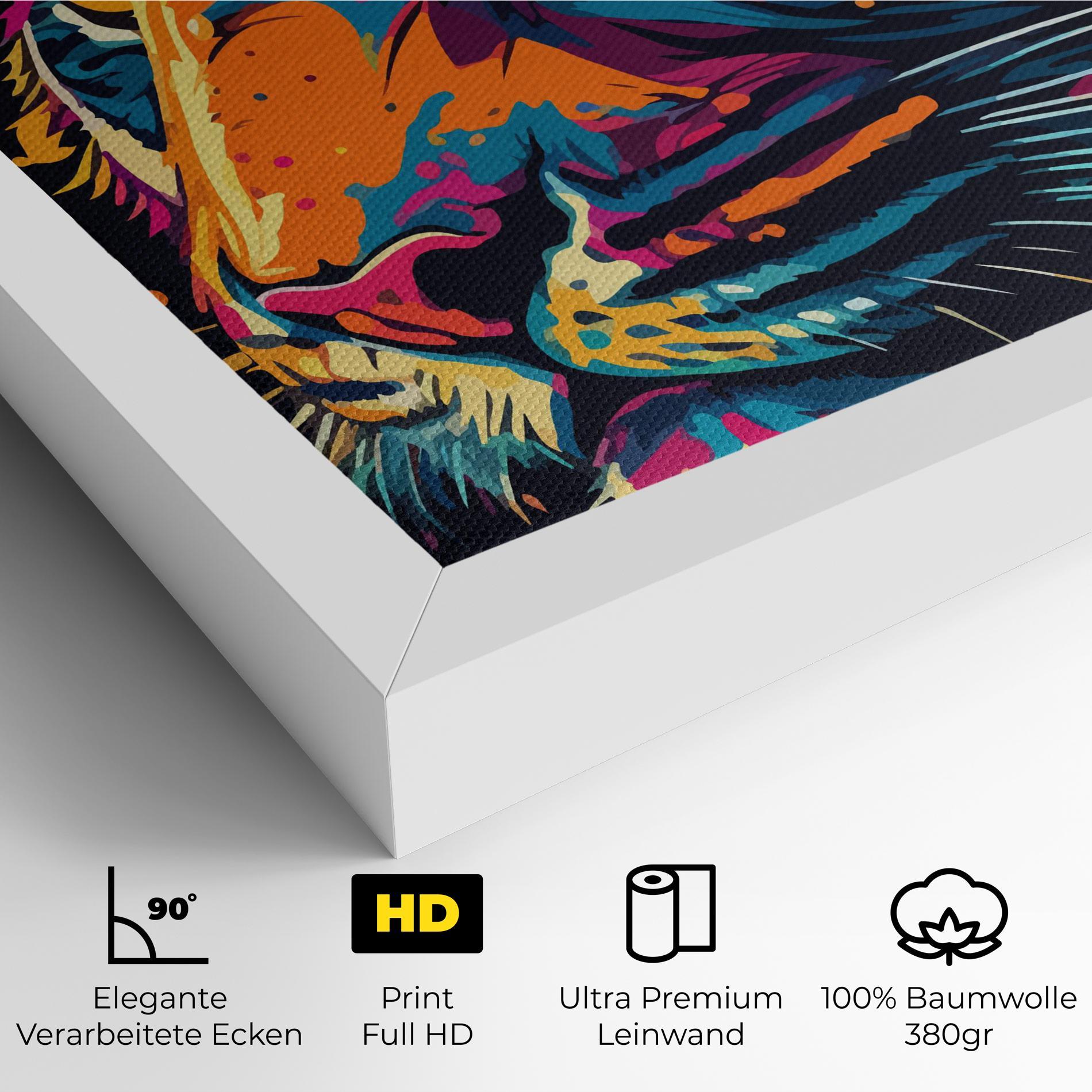 Leinwandbild Colorful Tiger mockup 4