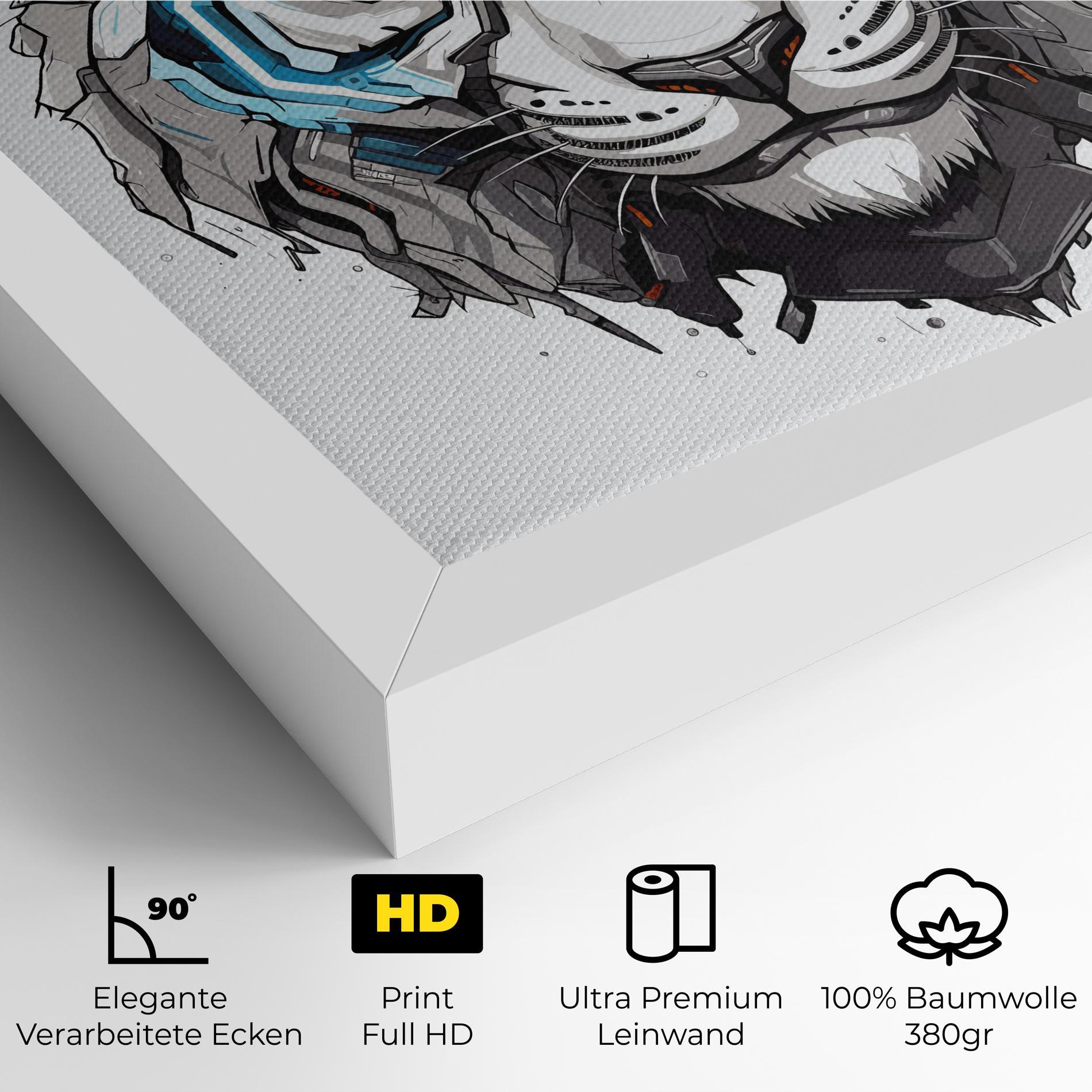 Leinwandbild Cyborg Tiger mockup 4