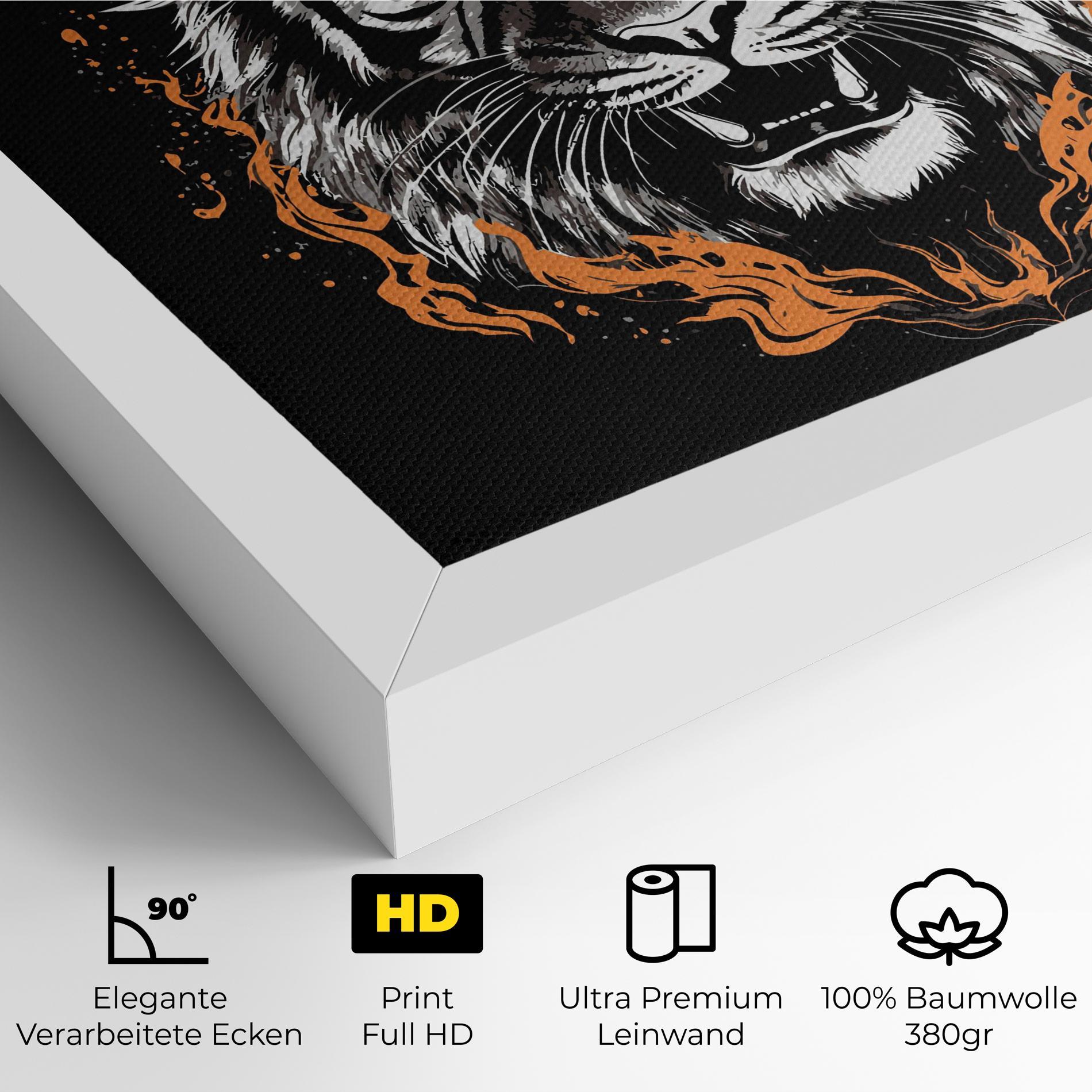 Leinwandbild Fire Tiger mockup 4