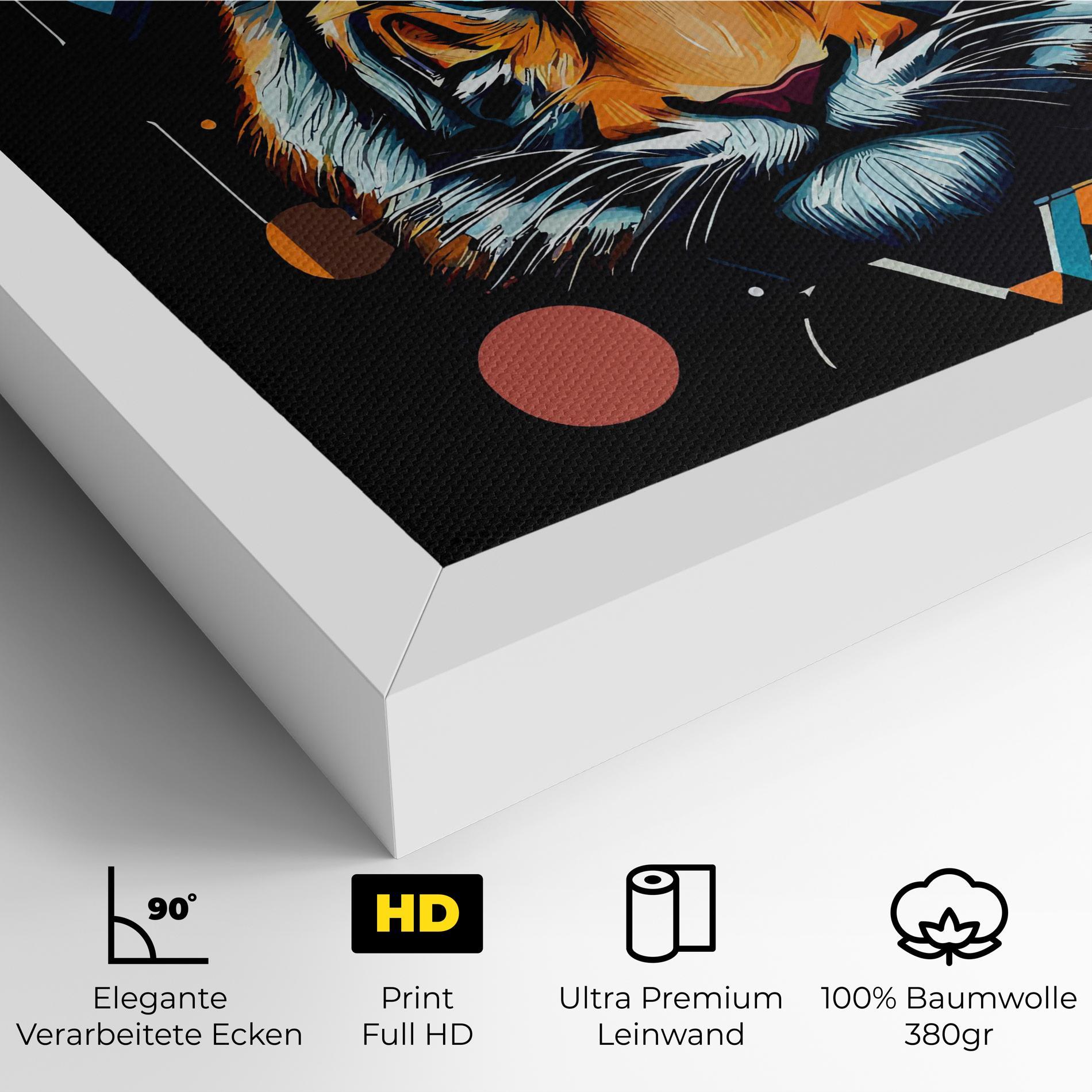 Leinwandbild Geometric Tiger mockup 4