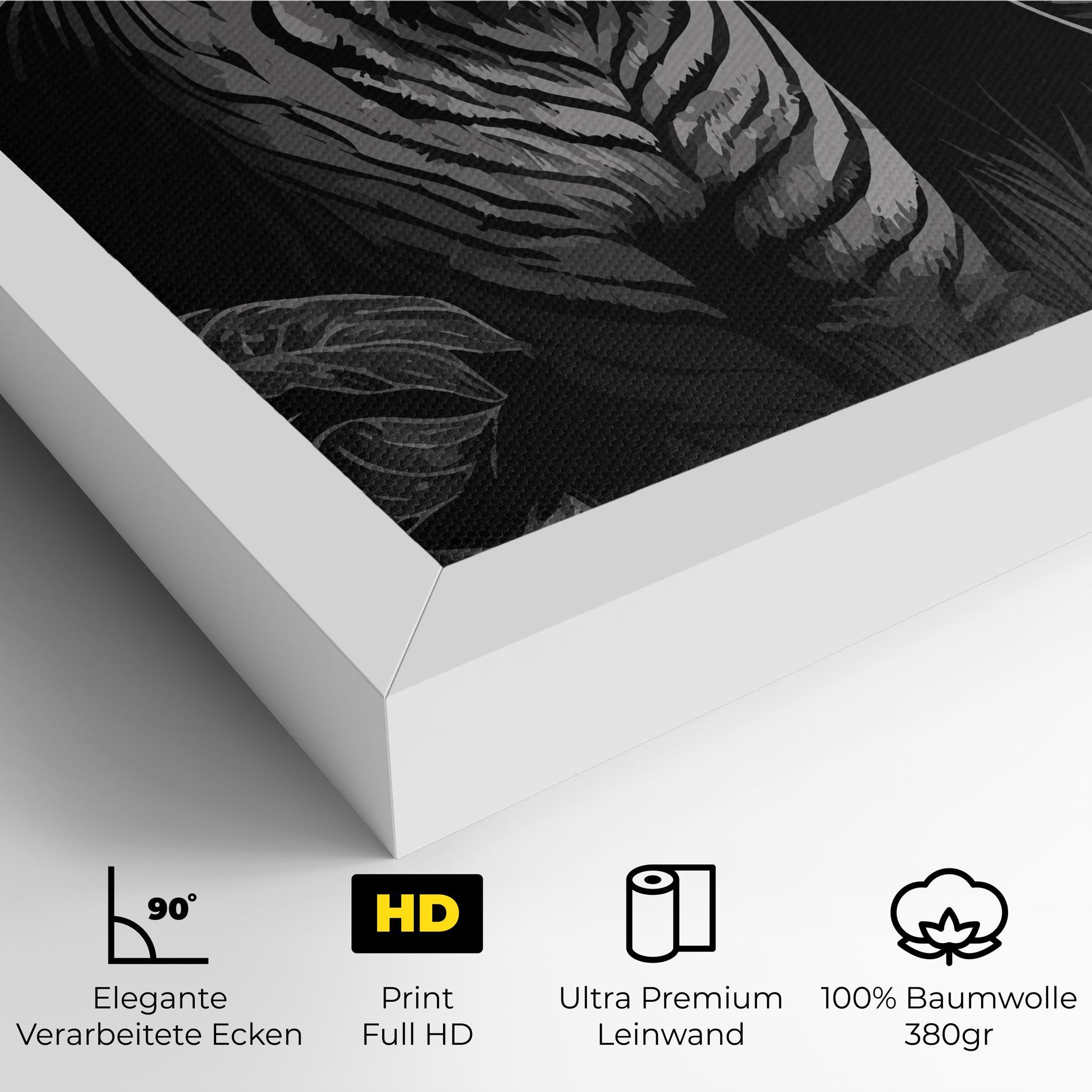 Leinwandbild Grey Tiger mockup 4