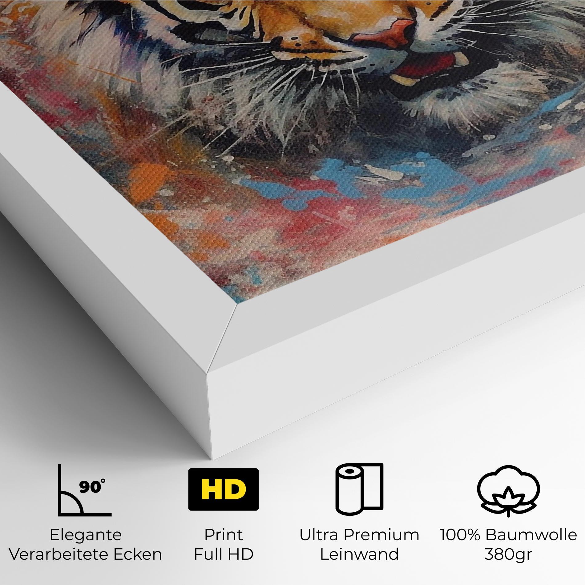 Leinwandbild Orange Tiger Painting mockup 4