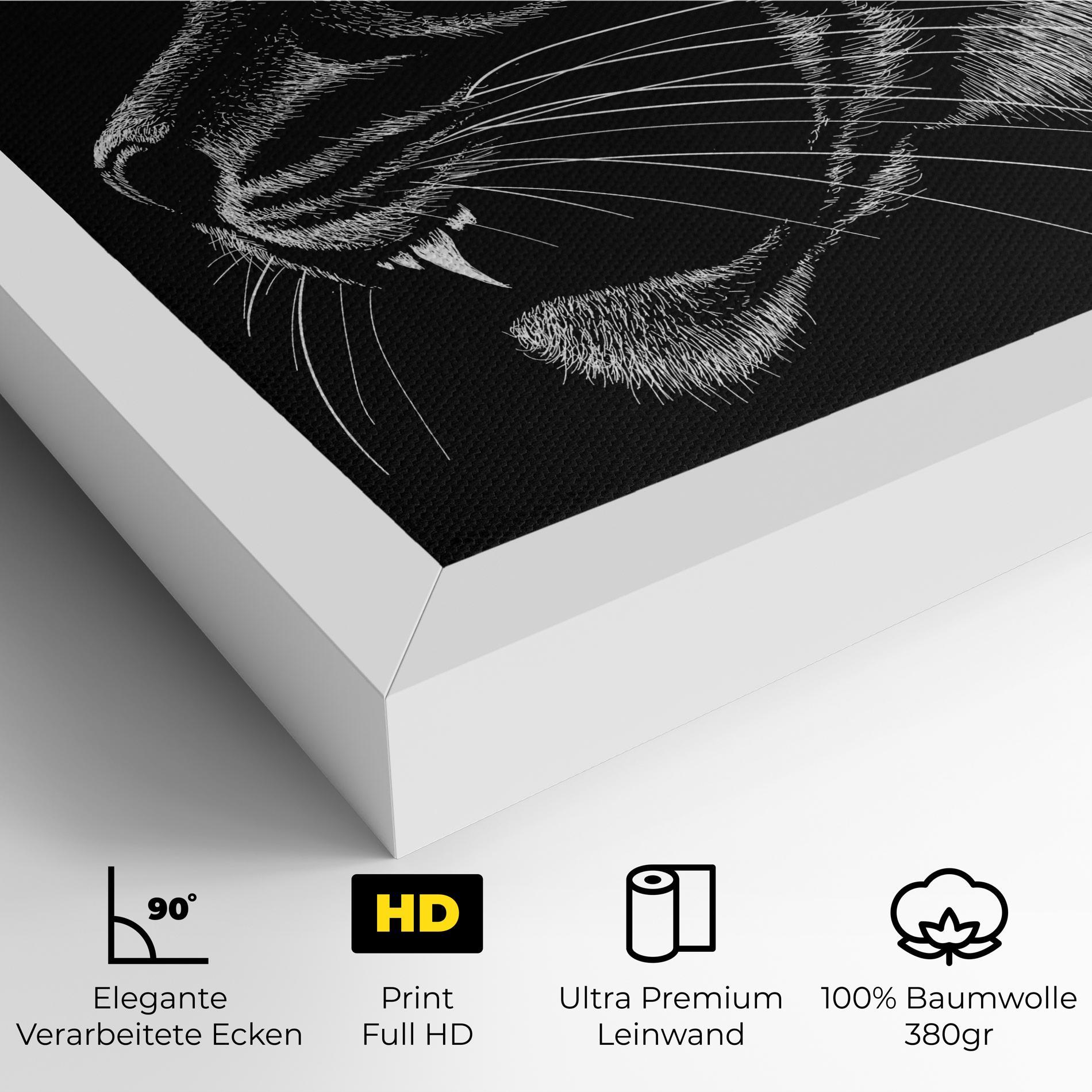 Leinwandbild Tiger White Head mockup 4