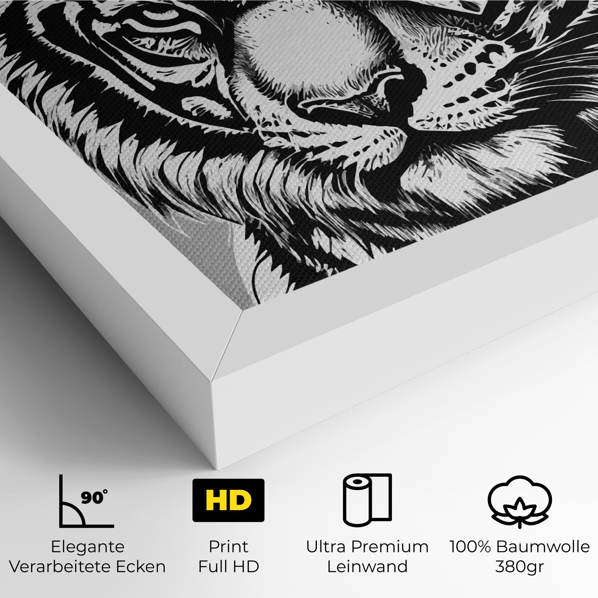 Leinwandbild White Tiger Grey mockup 4
