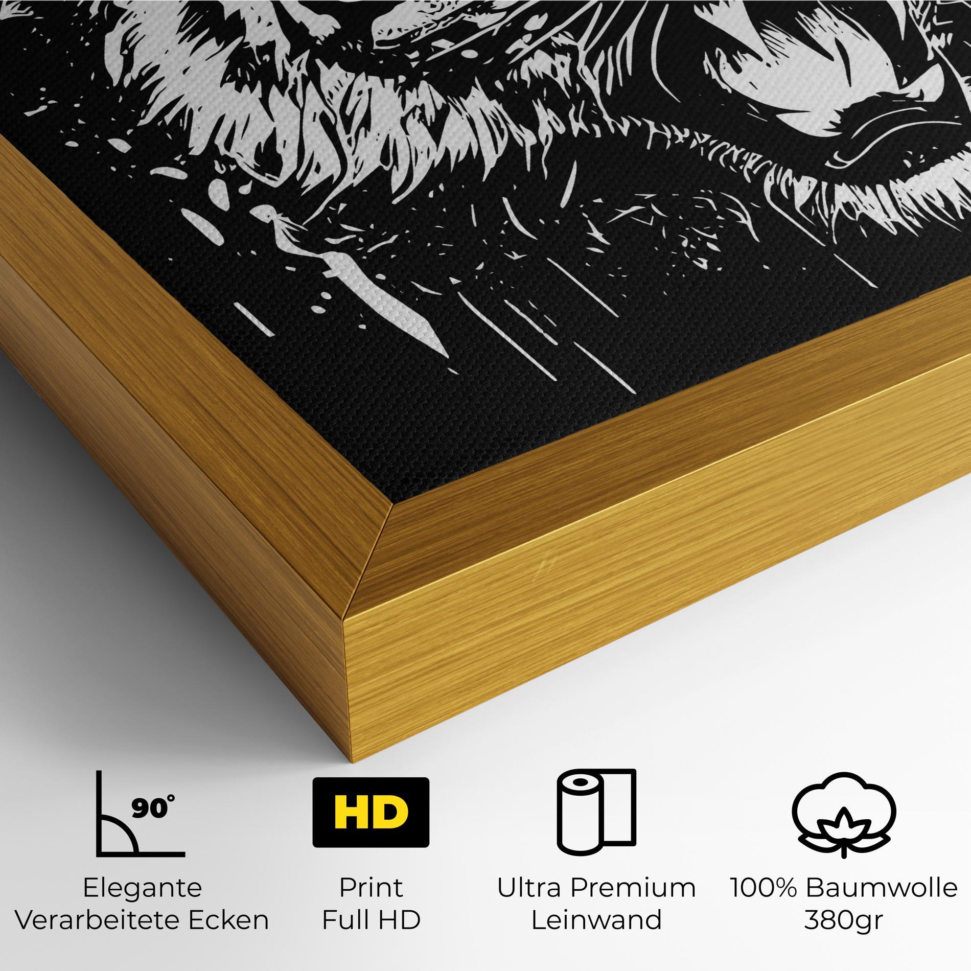Leinwandbild Angry Tiger Head mockup 4