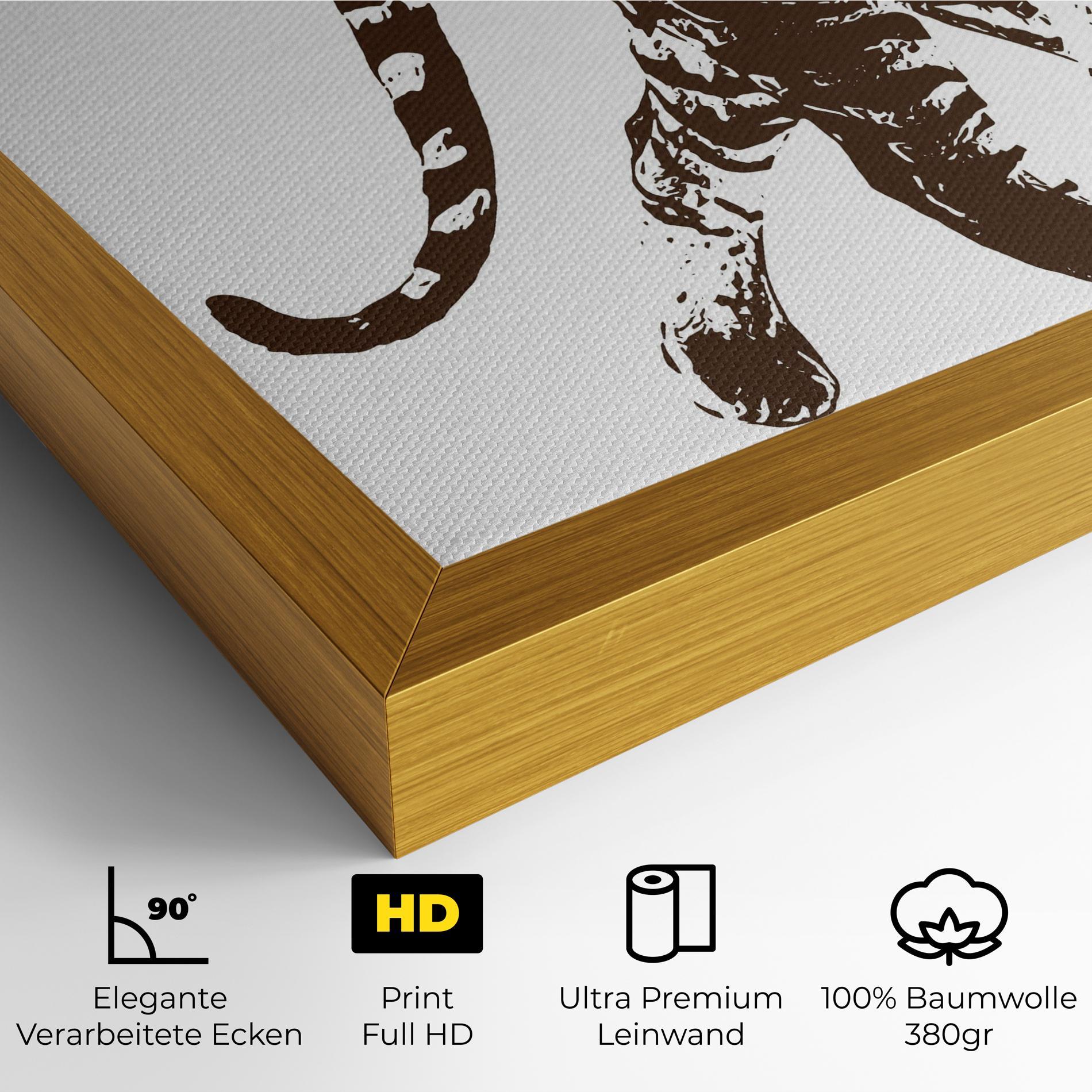 Leinwandbild Brown Line Tiger mockup 4