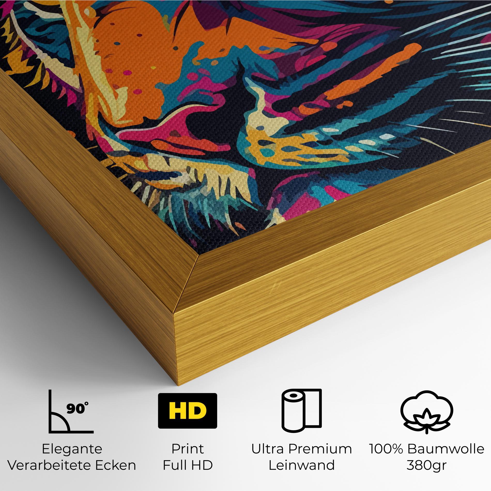 Leinwandbild Colorful Tiger mockup 4
