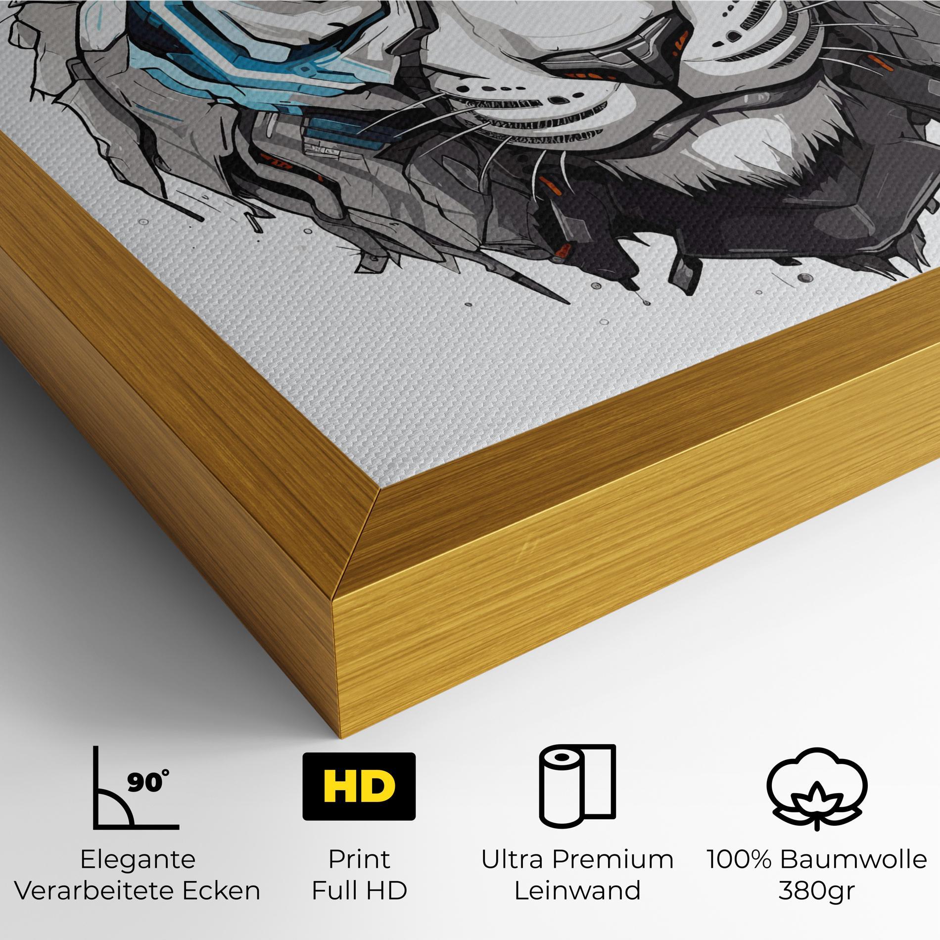 Leinwandbild Cyborg Tiger mockup 4