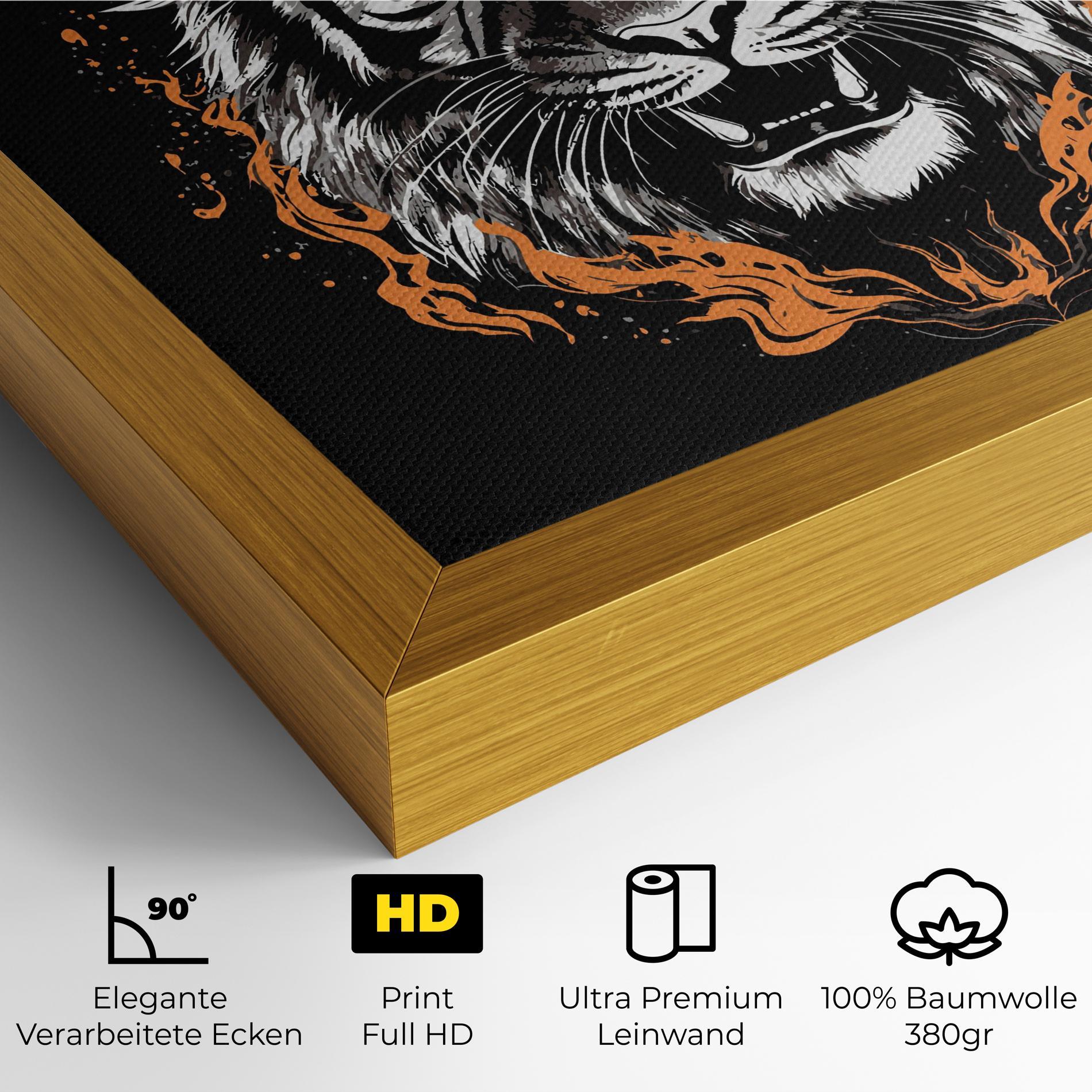 Leinwandbild Fire Tiger mockup 4