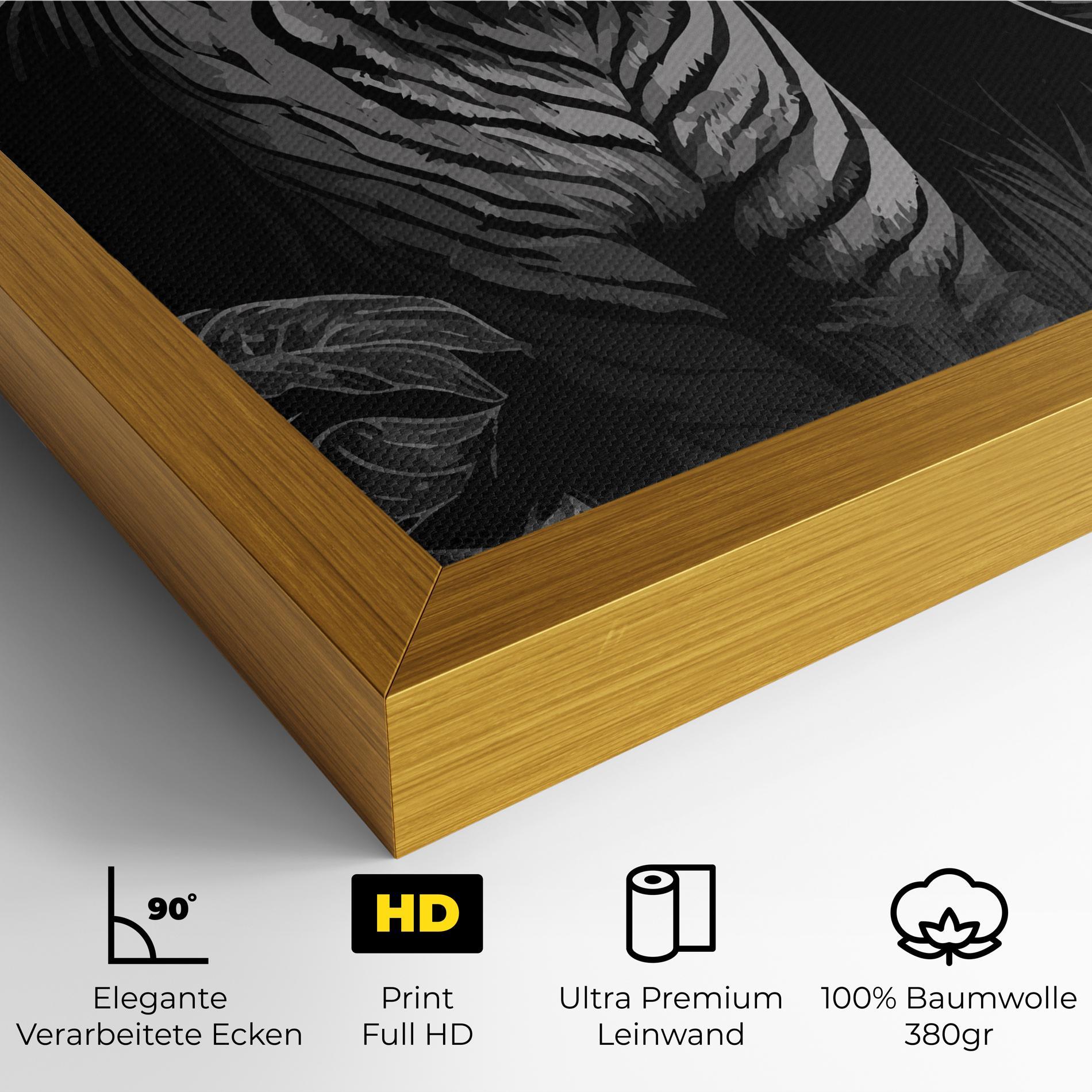 Leinwandbild Grey Tiger mockup 4