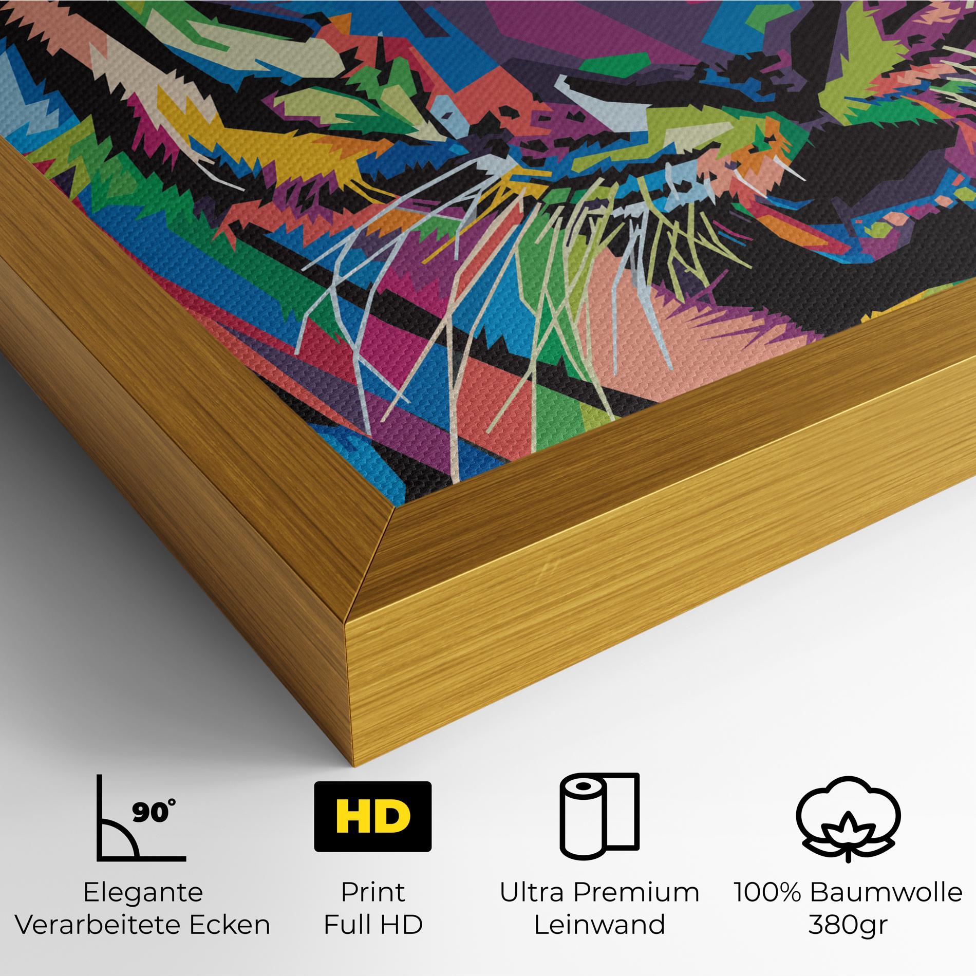 Leinwandbild Mix Color Tiger mockup 4