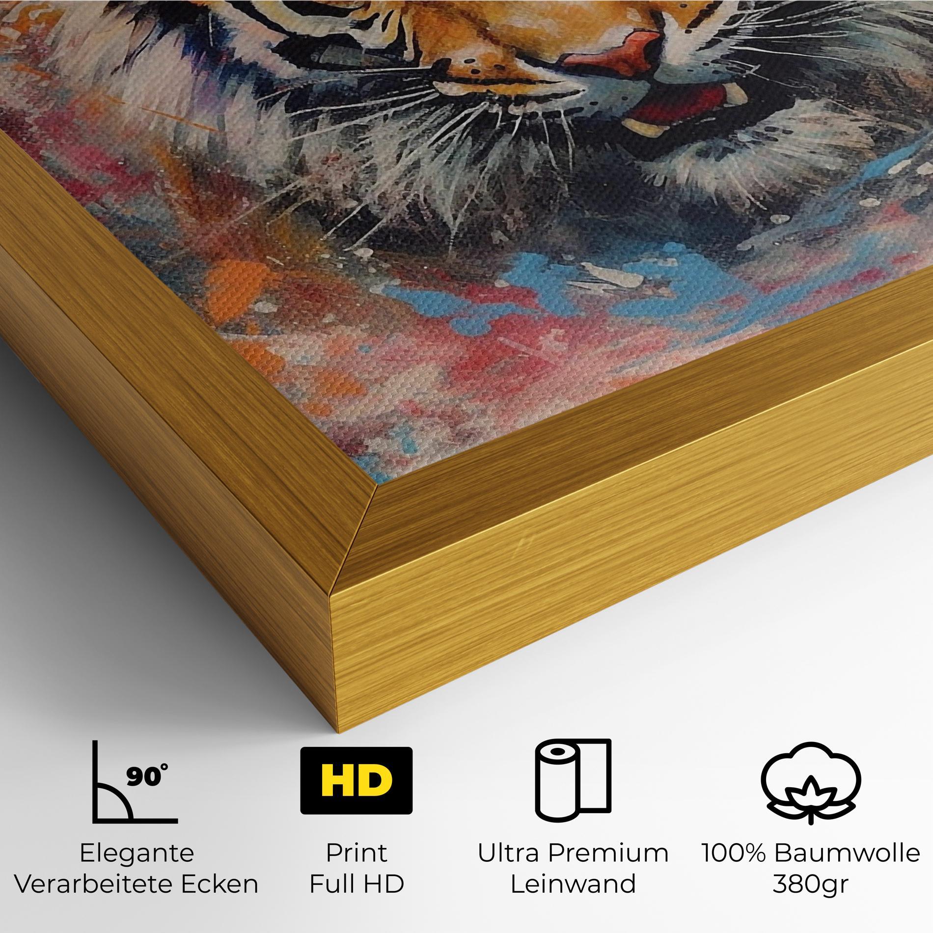 Leinwandbild Orange Tiger Painting mockup 4