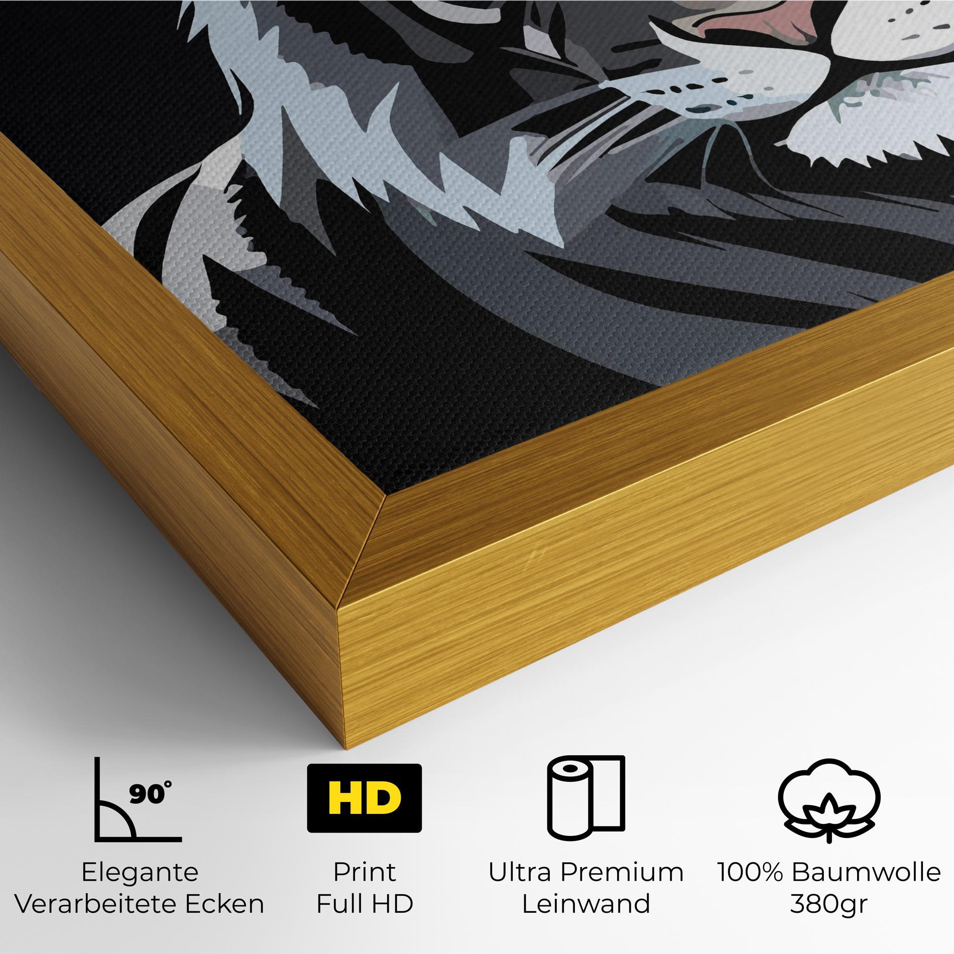Leinwandbild White Grey Tiger mockup 4