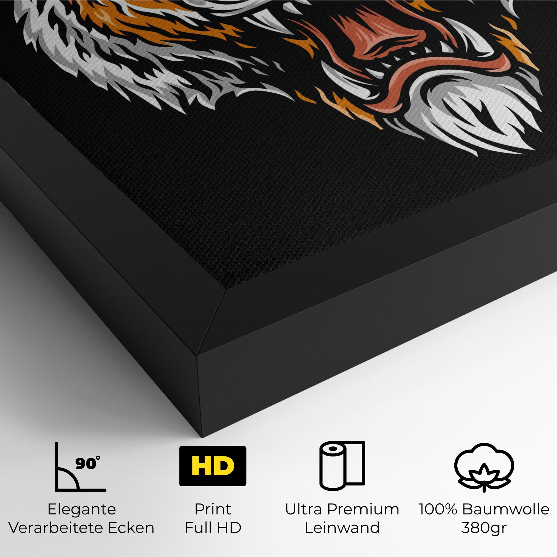 Leinwandbild Angry Orange Tiger mockup 4