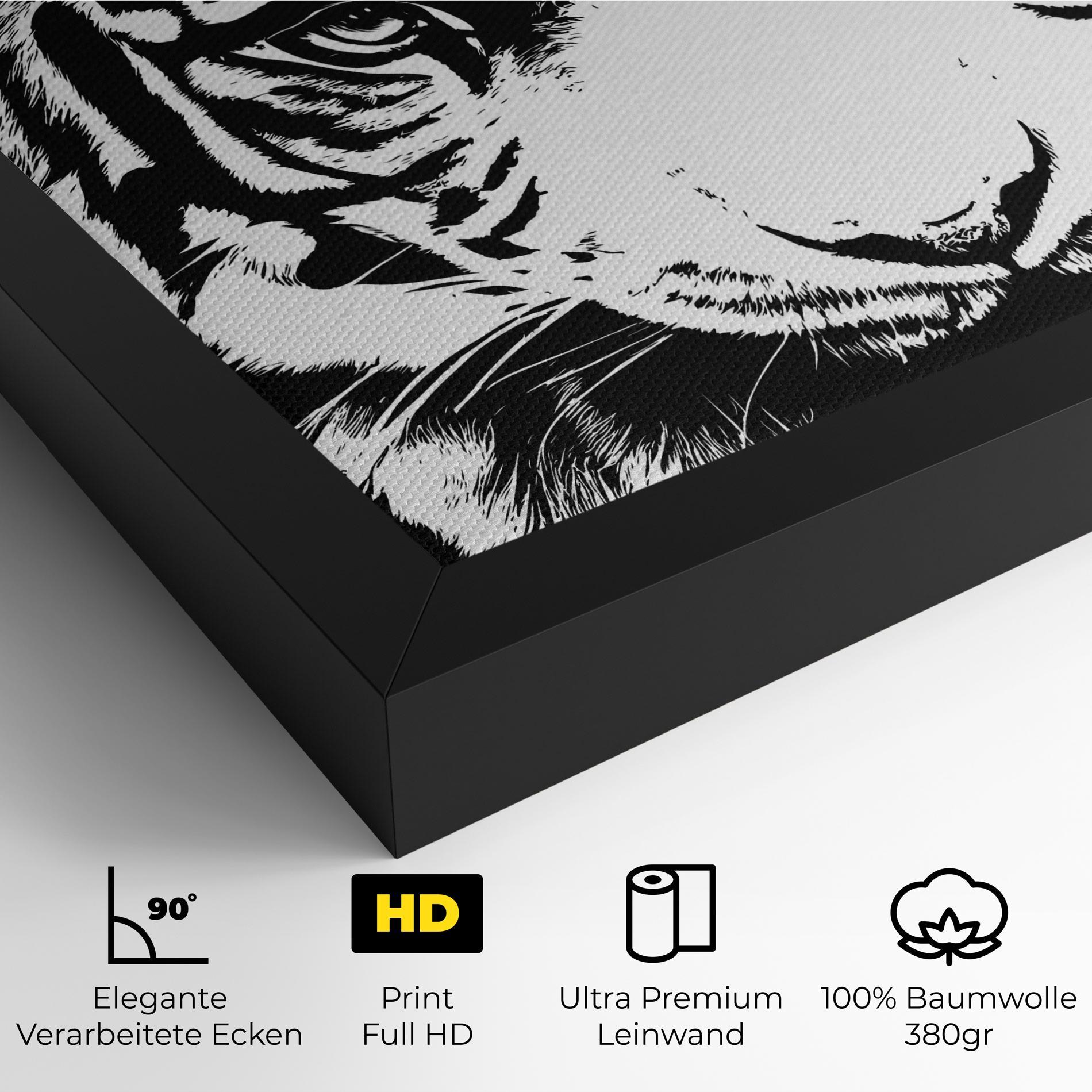 Leinwandbild Big Eyes Tiger mockup 4