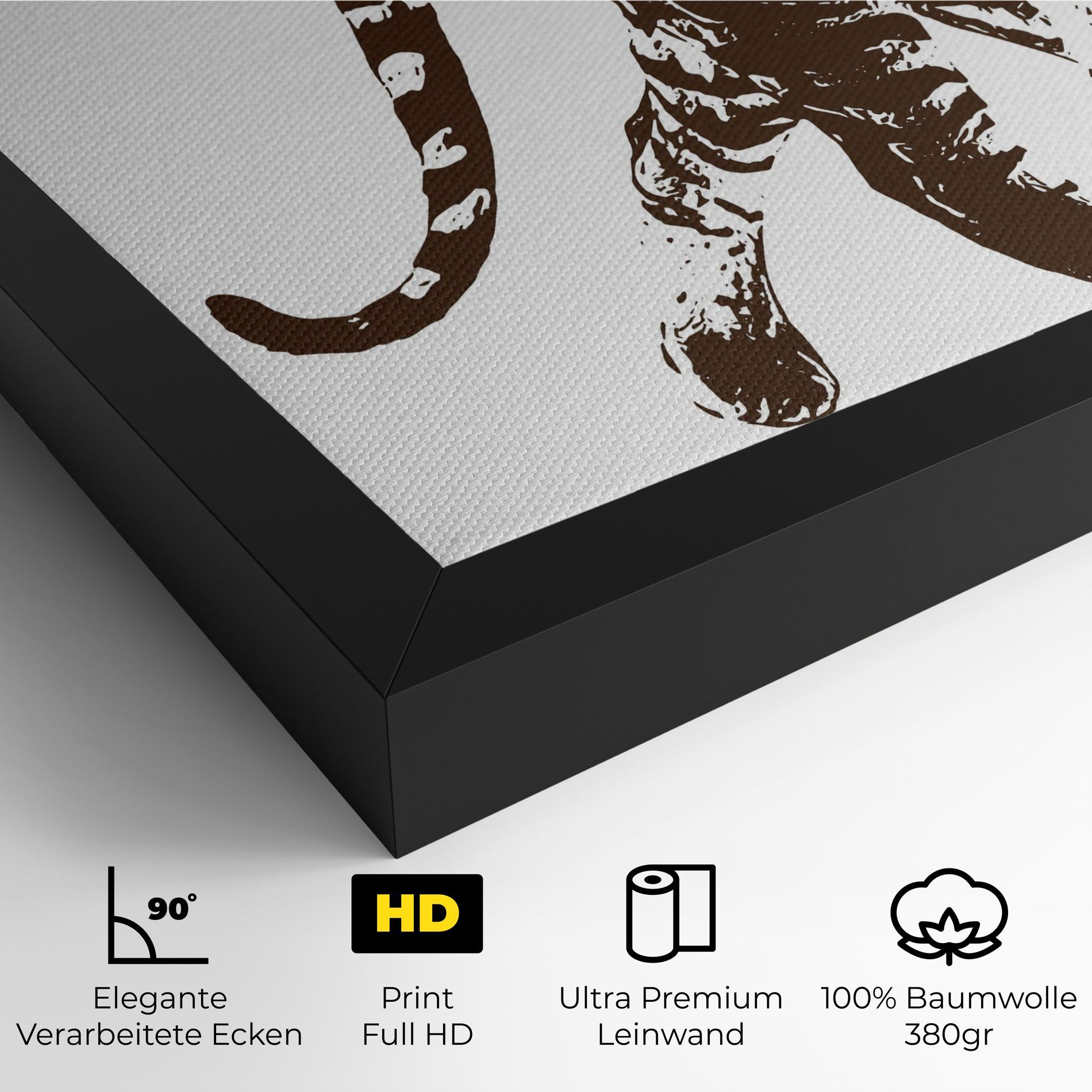 Leinwandbild Brown Line Tiger mockup 4