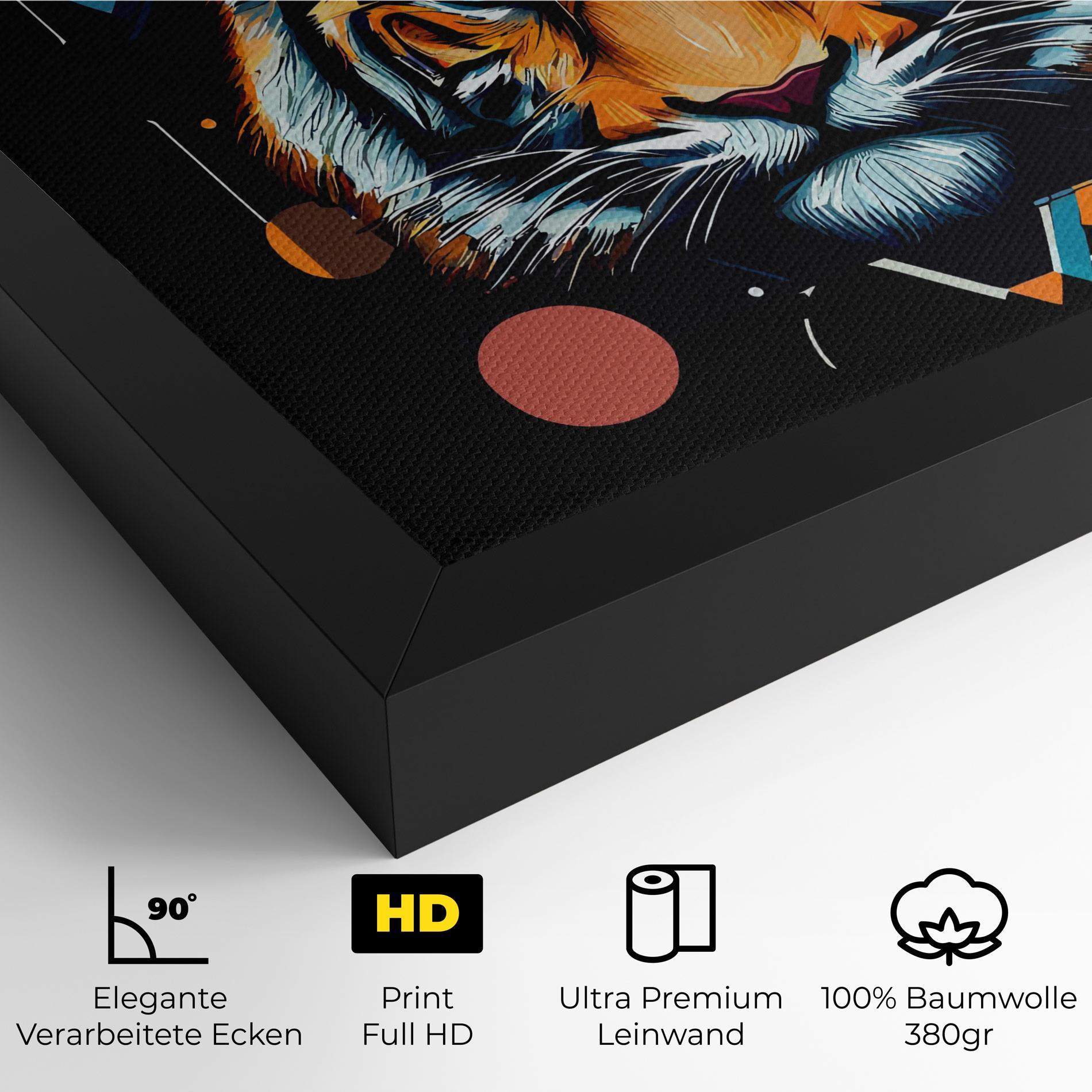 Leinwandbild Geometric Tiger mockup 4