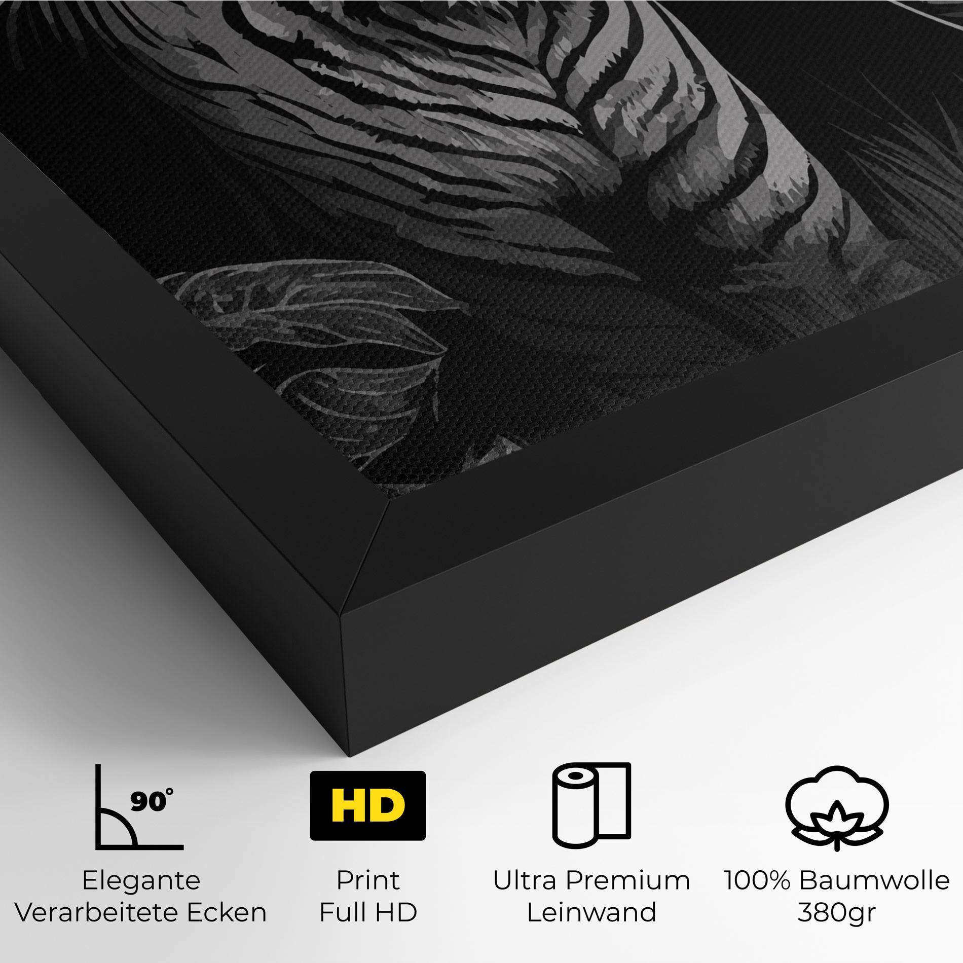 Leinwandbild Grey Tiger mockup 4