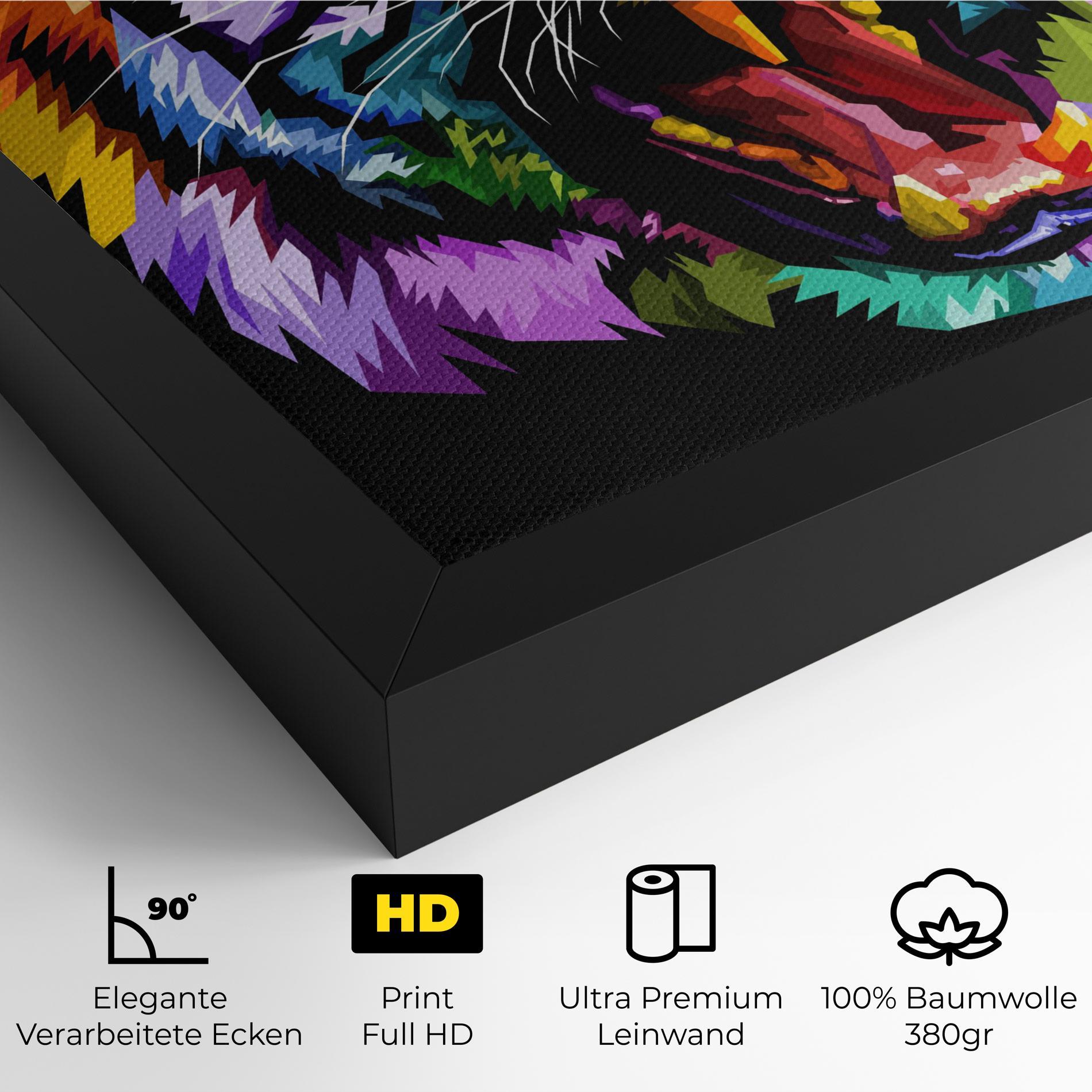 Leinwandbild Tiger On Black mockup 4