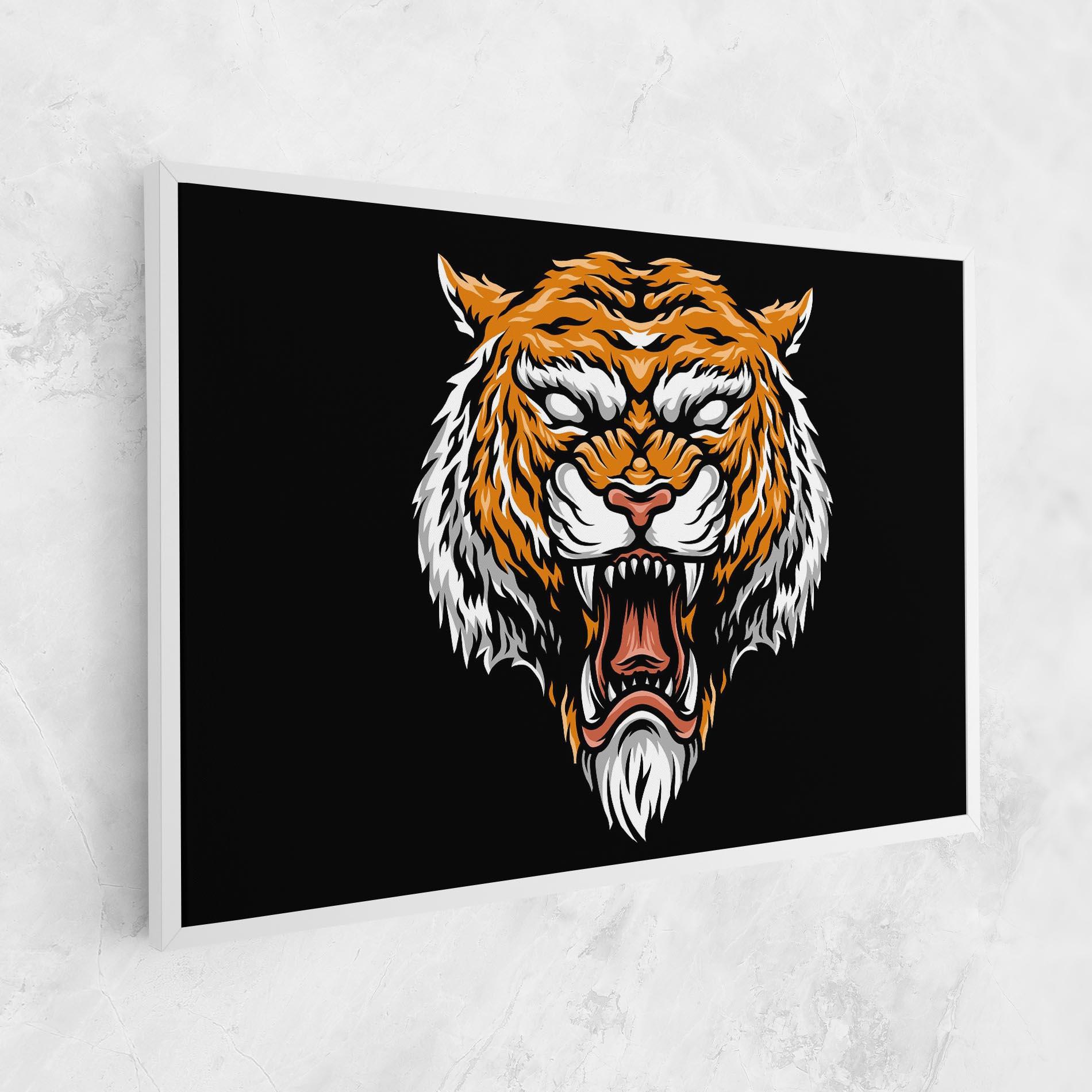 Leinwandbild Angry Orange Tiger mockup 1