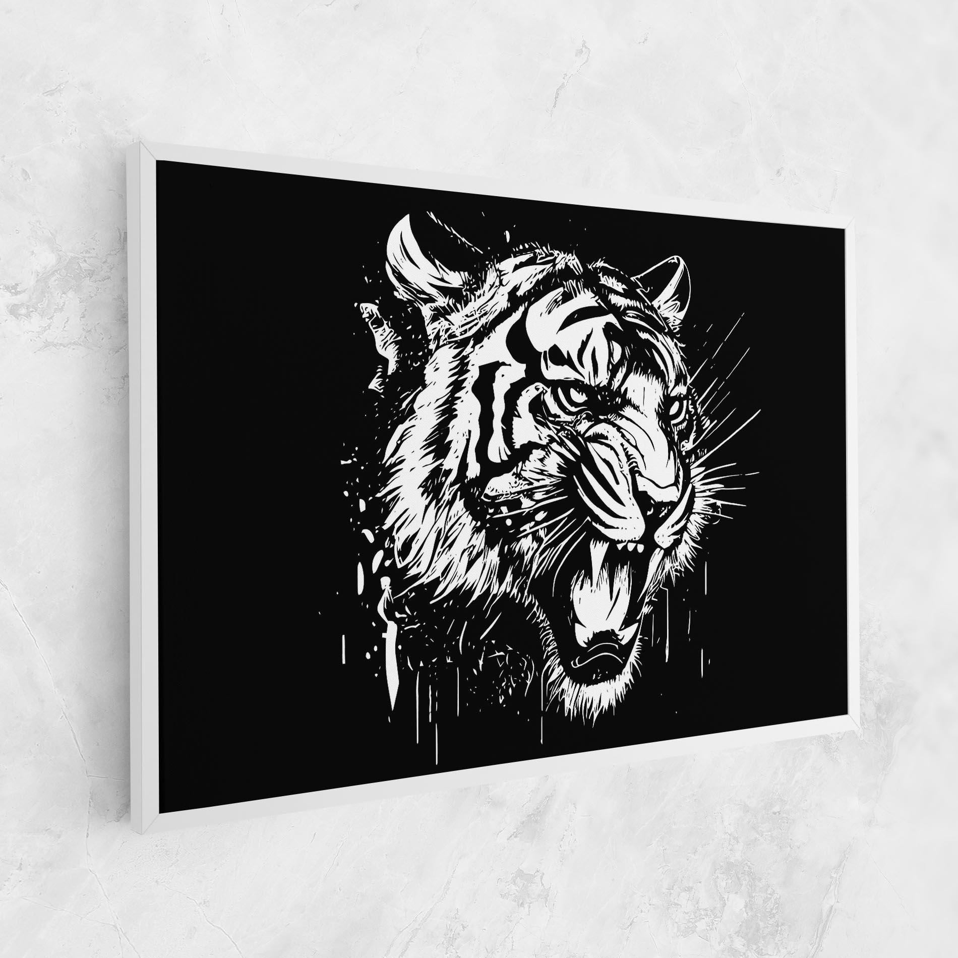 Leinwandbild Angry Tiger Head mockup 1
