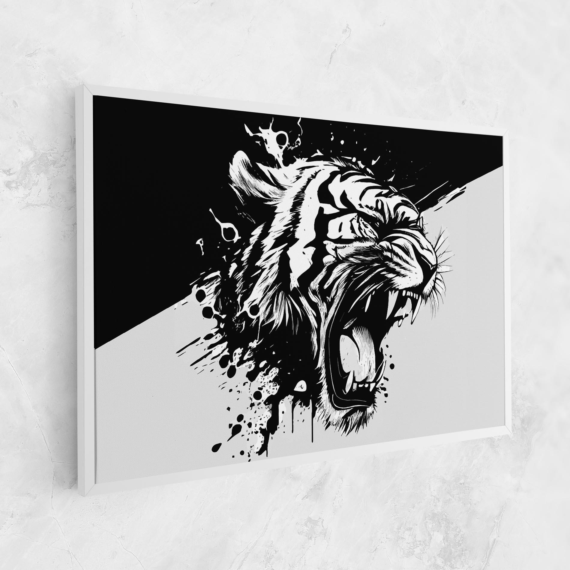 Leinwandbild Black Grey Tiger mockup 1