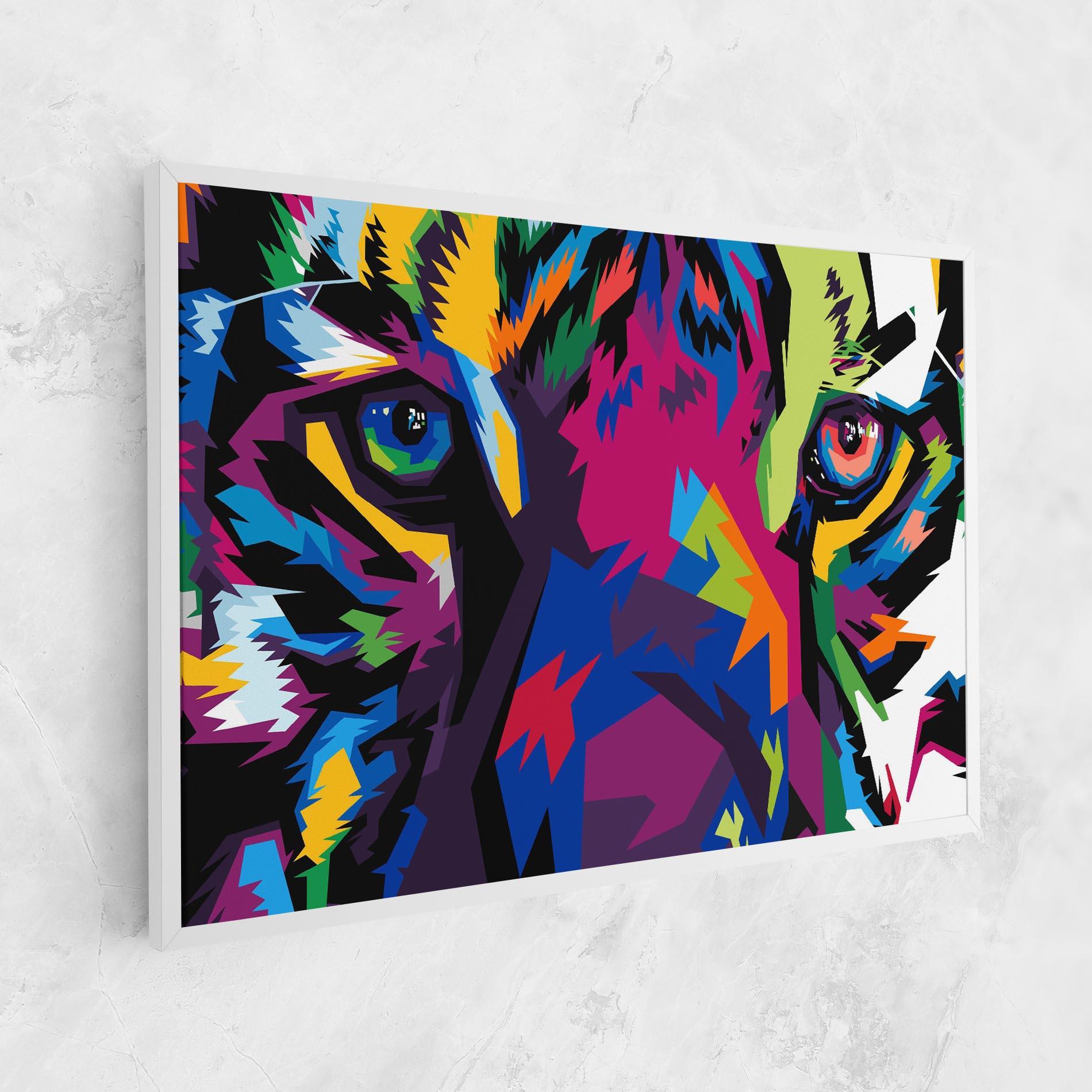 Leinwandbild Colourul Tiger Eyes mockup 1