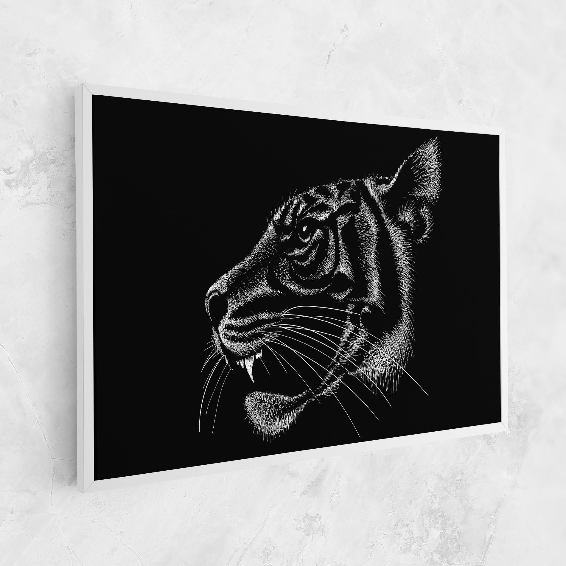 Leinwandbild Tiger White Head mockup 1