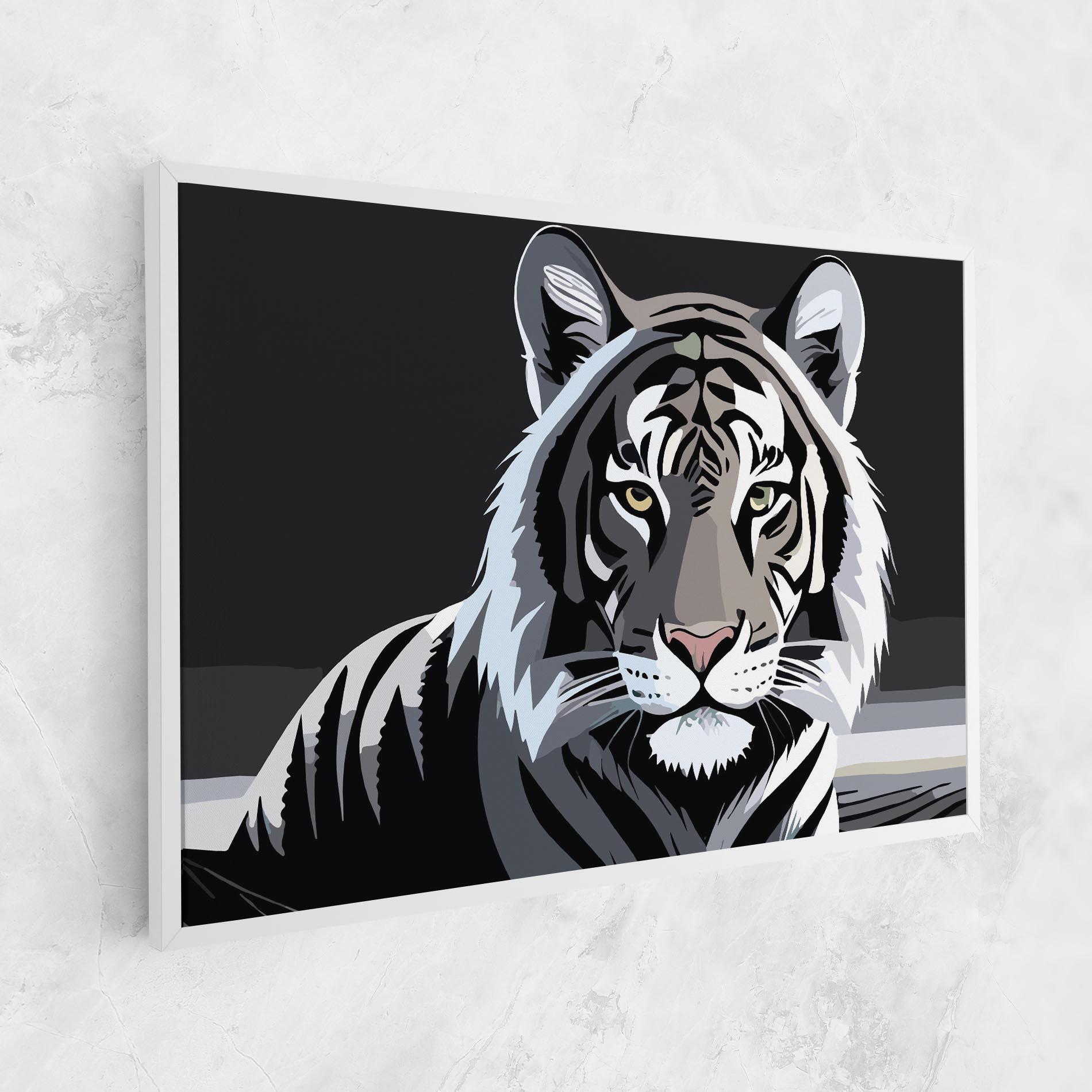 Leinwandbild White Grey Tiger mockup 1