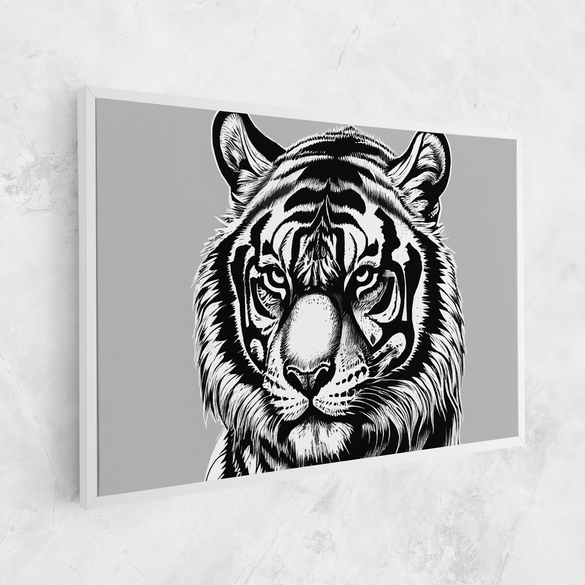 Leinwandbild White Tiger Grey mockup 1