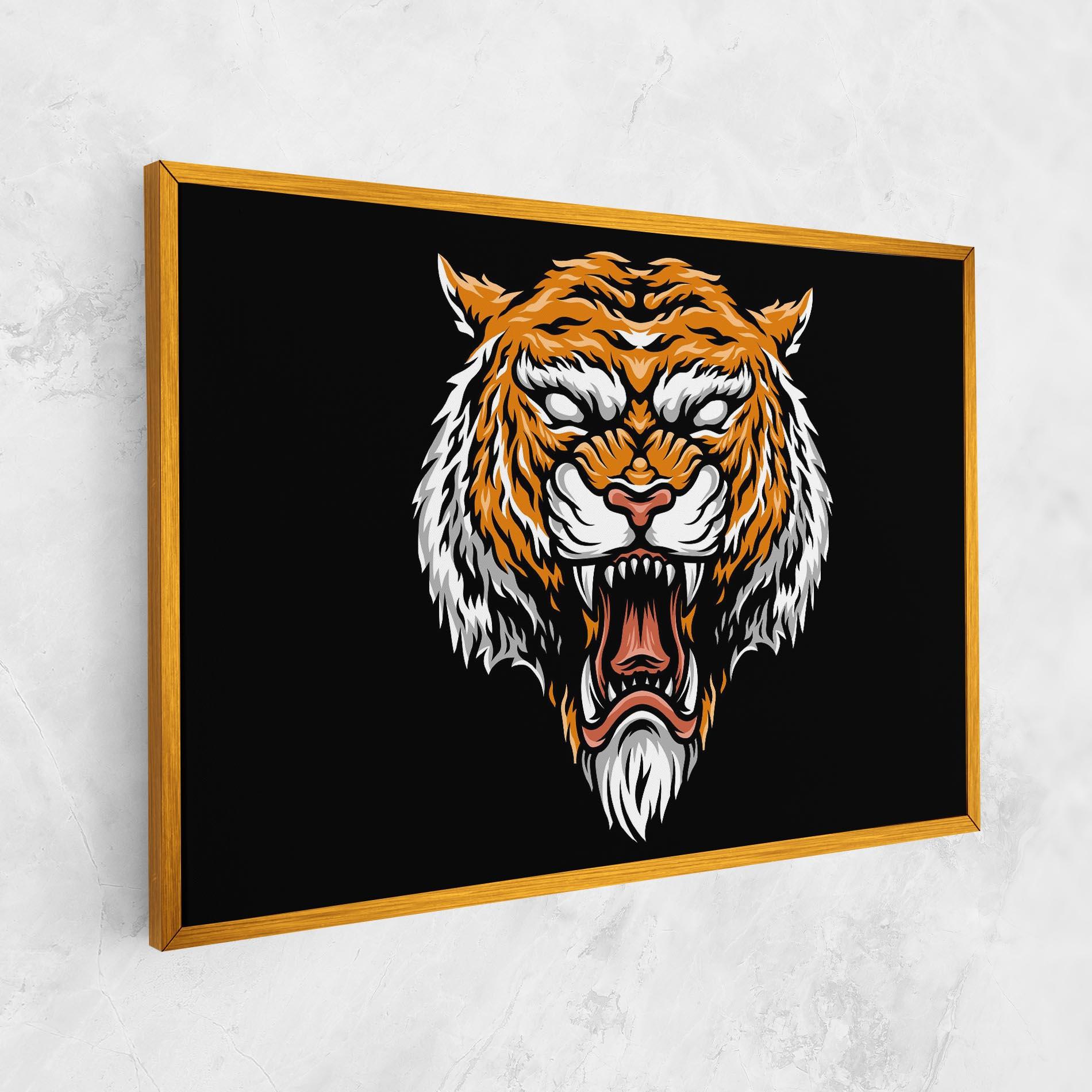 Leinwandbild Angry Orange Tiger mockup 1