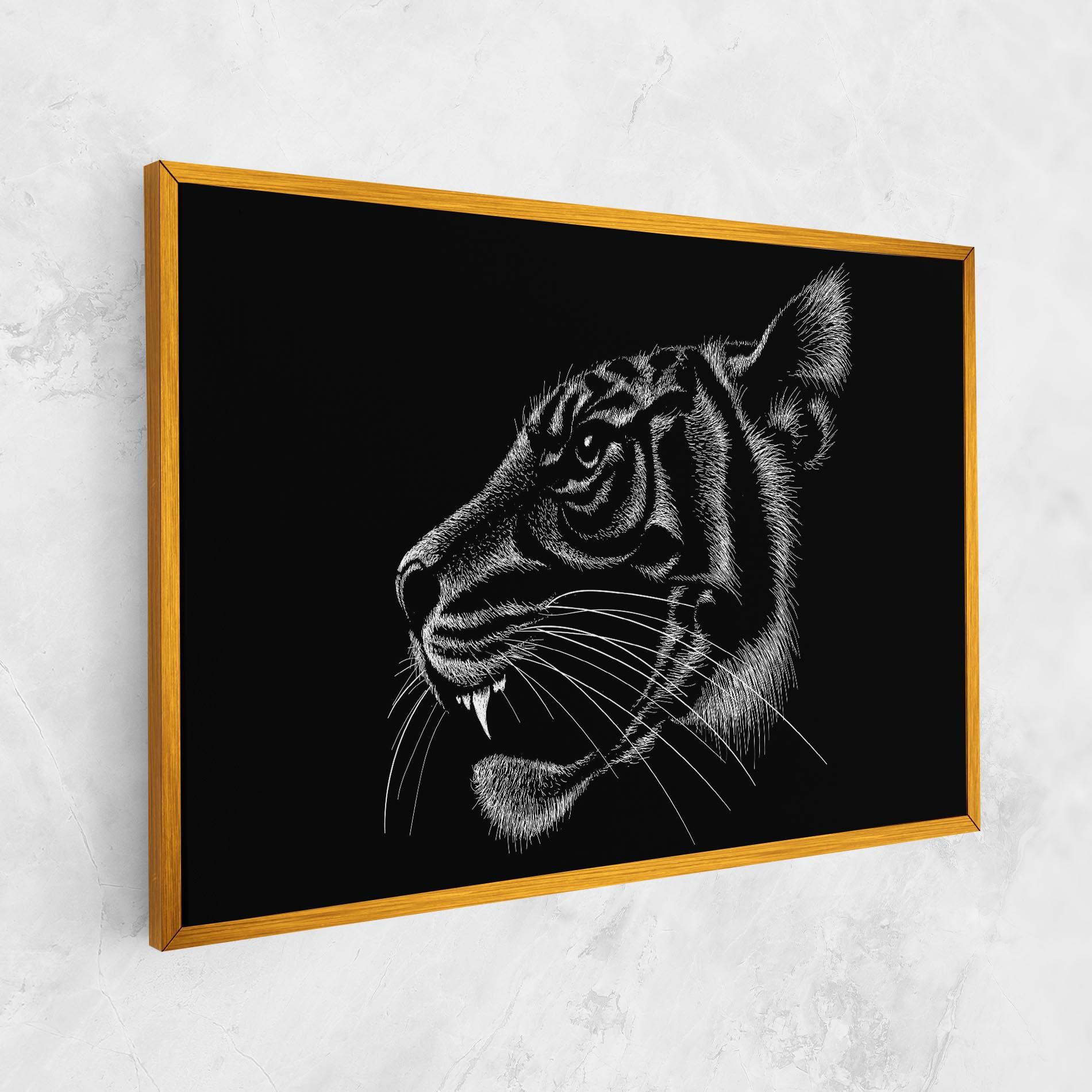 Leinwandbild Tiger White Head mockup 1