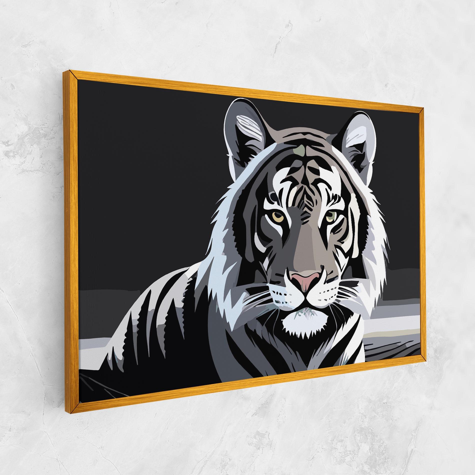 Leinwandbild White Grey Tiger mockup 1