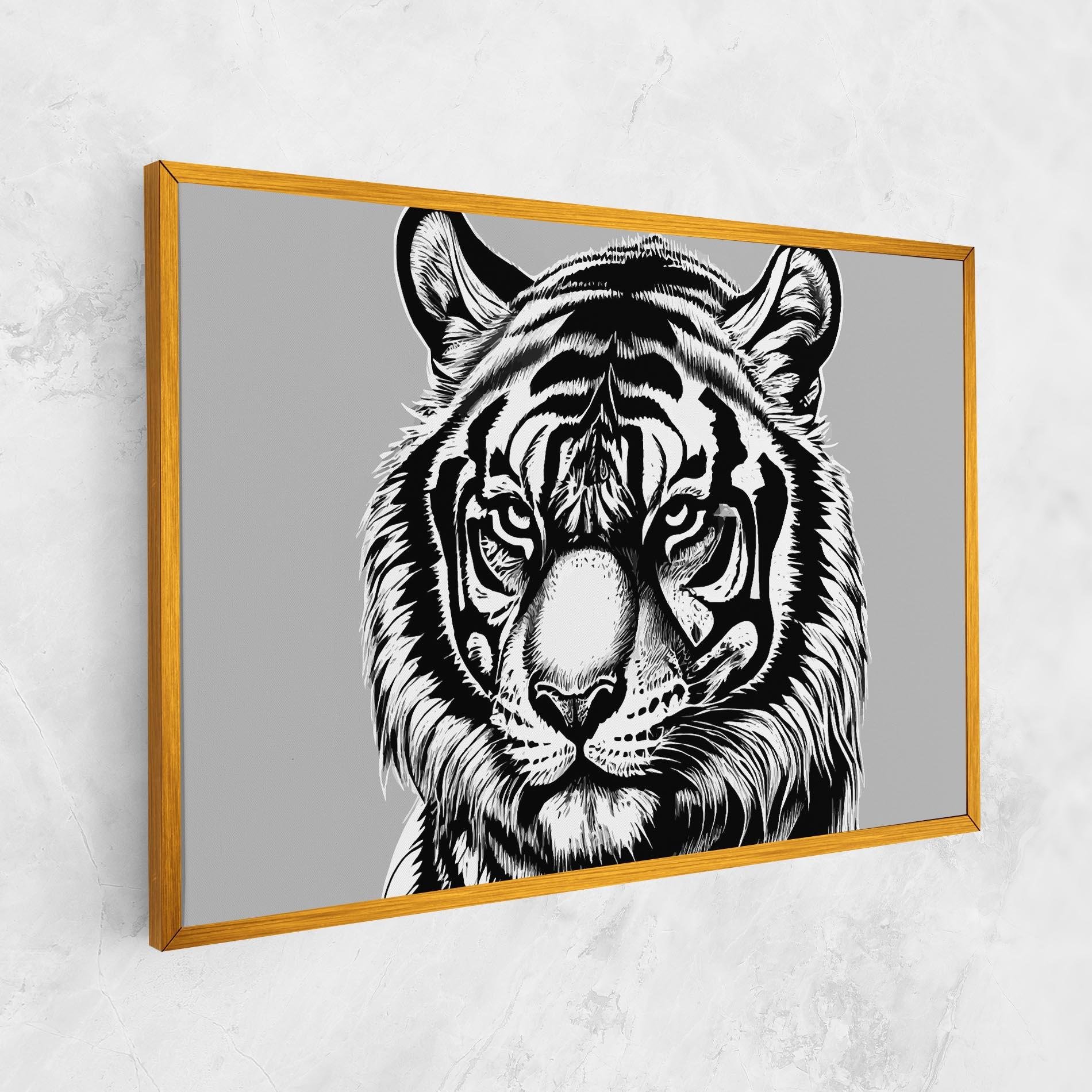 Leinwandbild White Tiger Grey mockup 1