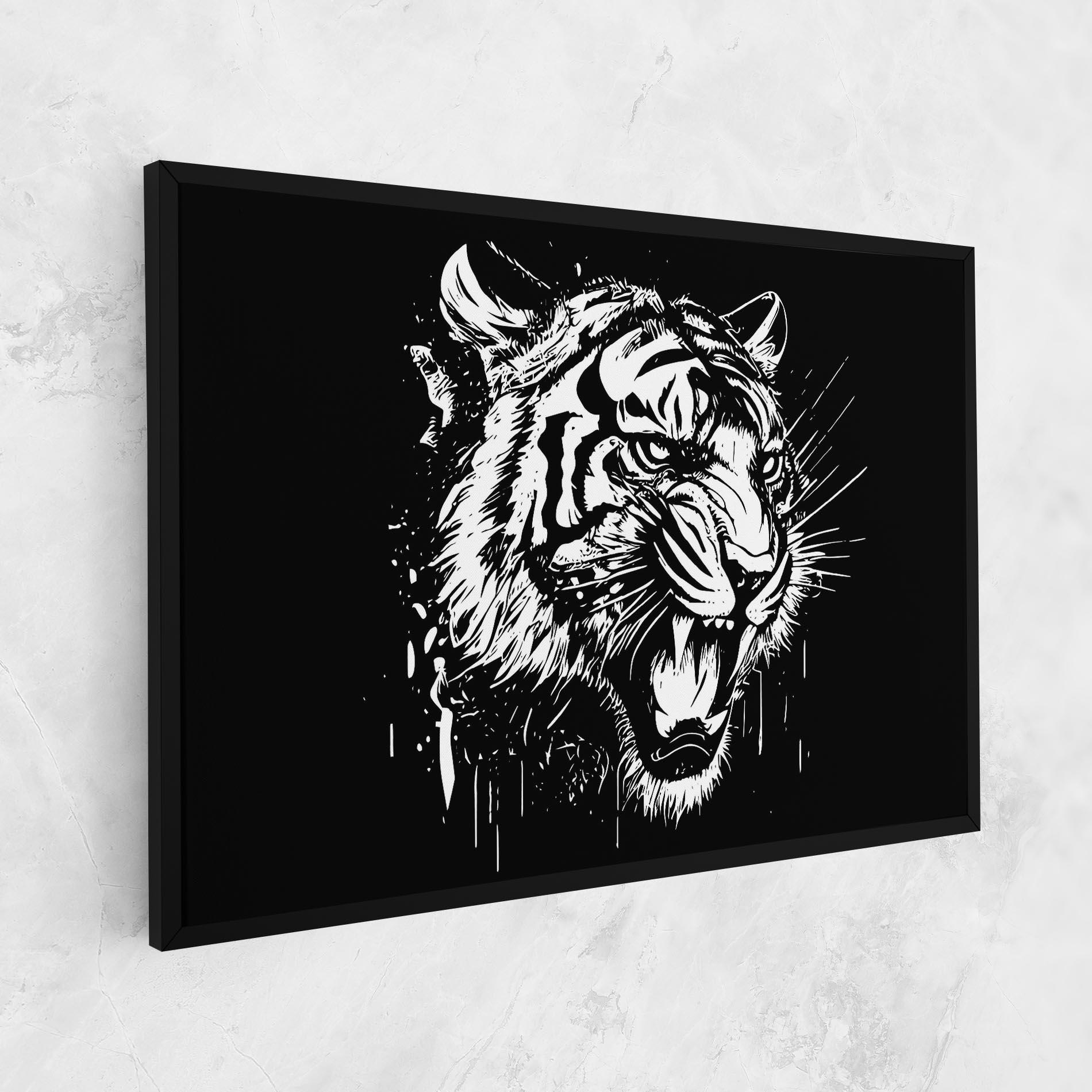 Leinwandbild Angry Tiger Head mockup 1