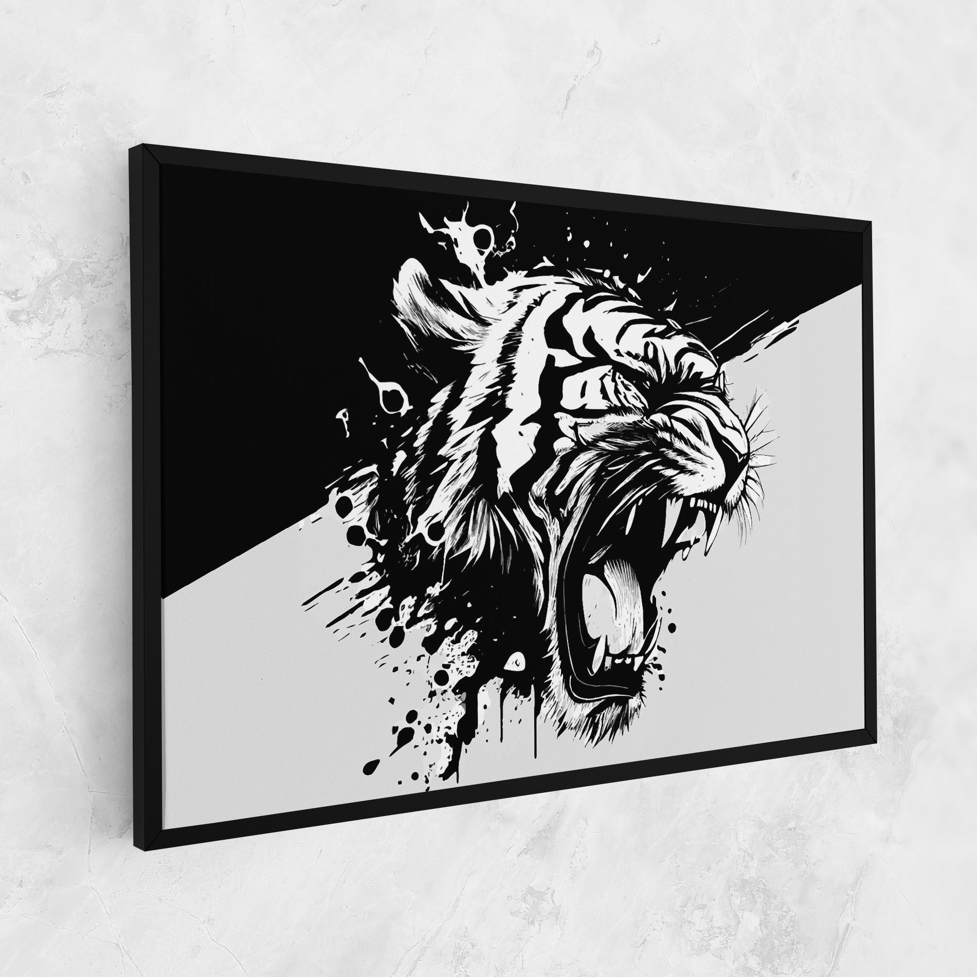 Leinwandbild Black Grey Tiger mockup 1