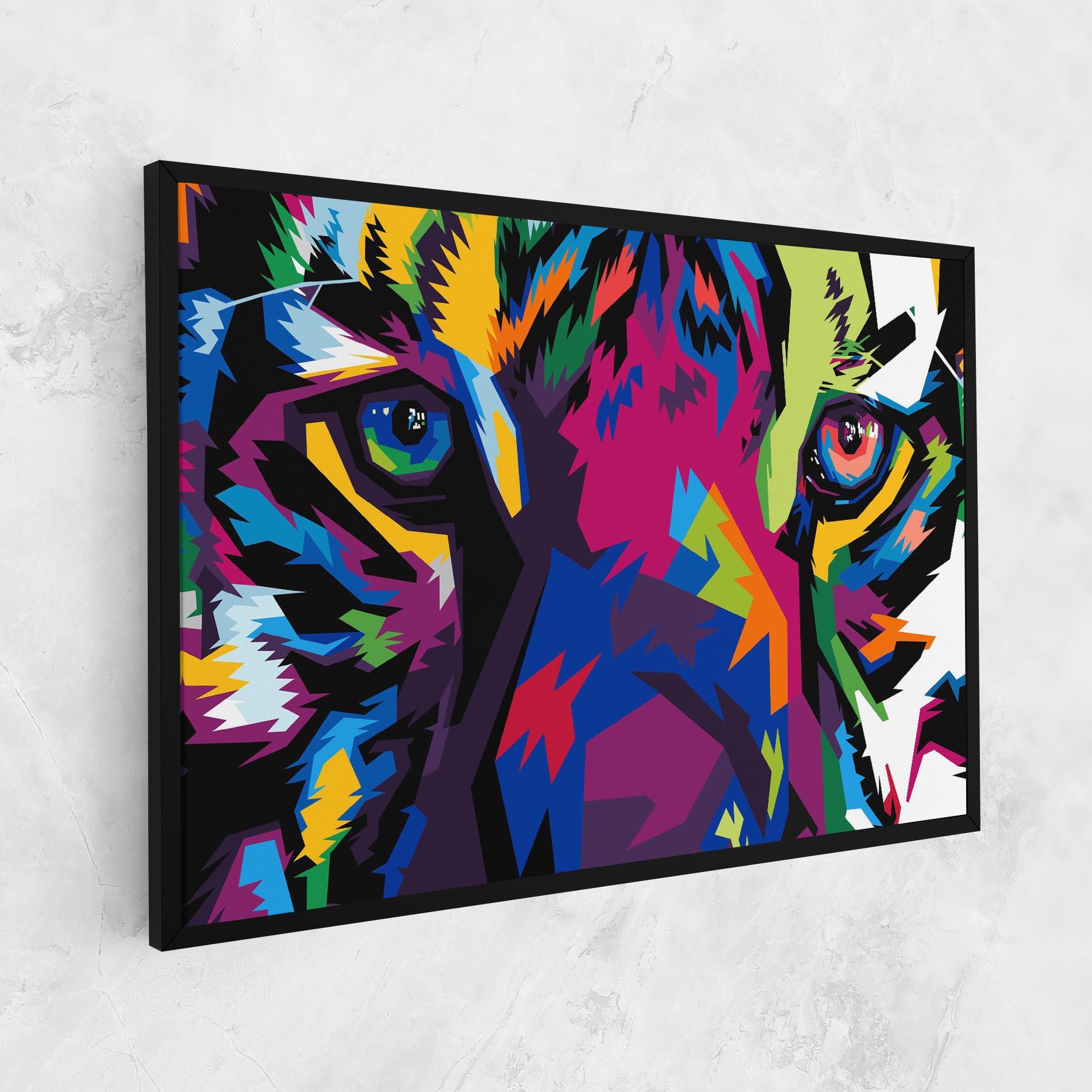 Leinwandbild Colourul Tiger Eyes mockup 1