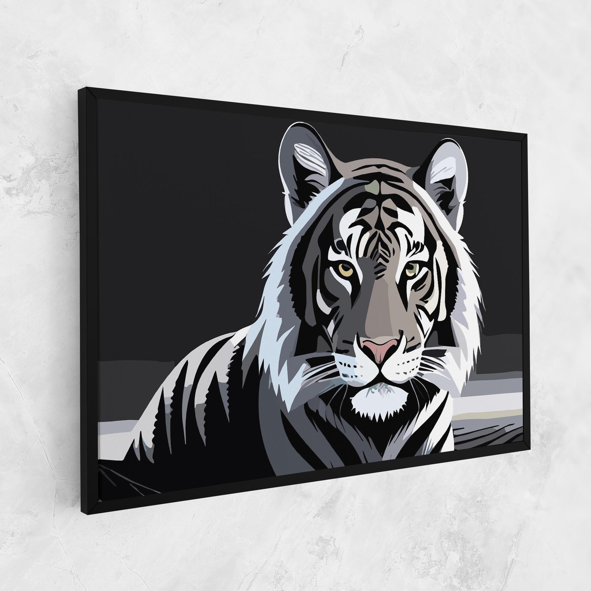 Leinwandbild White Grey Tiger mockup 1
