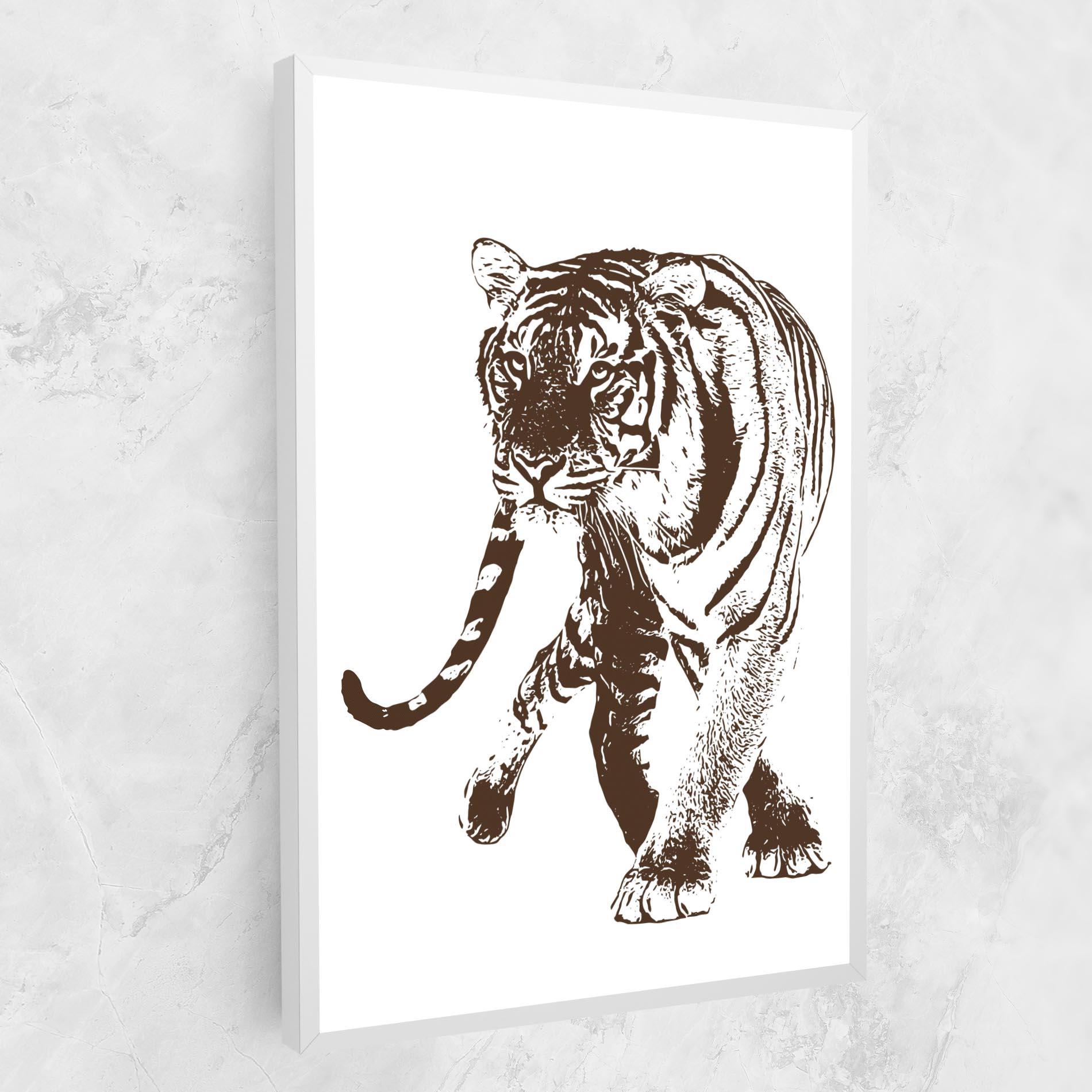 Leinwandbild Brown Line Tiger mockup 1