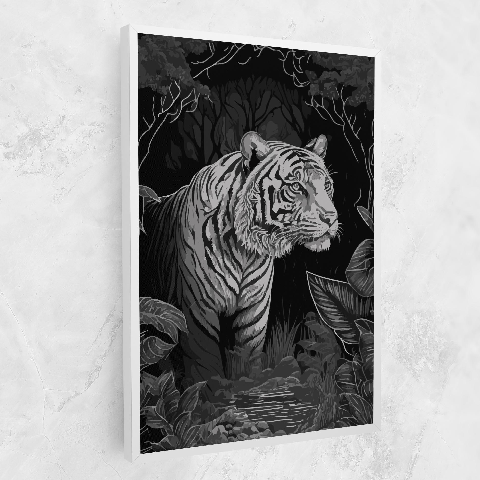Leinwandbild Grey Tiger mockup 1