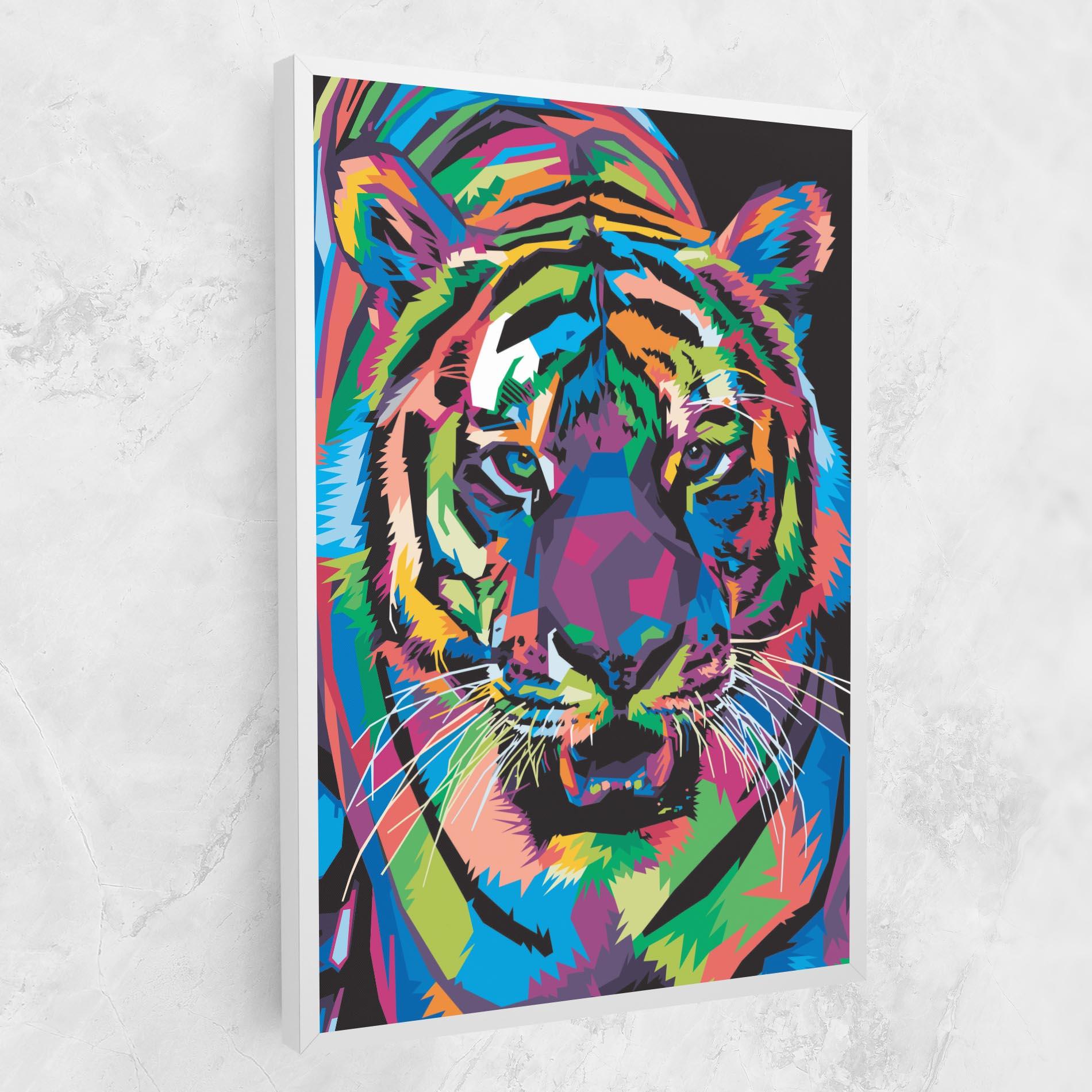 Leinwandbild Mix Color Tiger mockup 1
