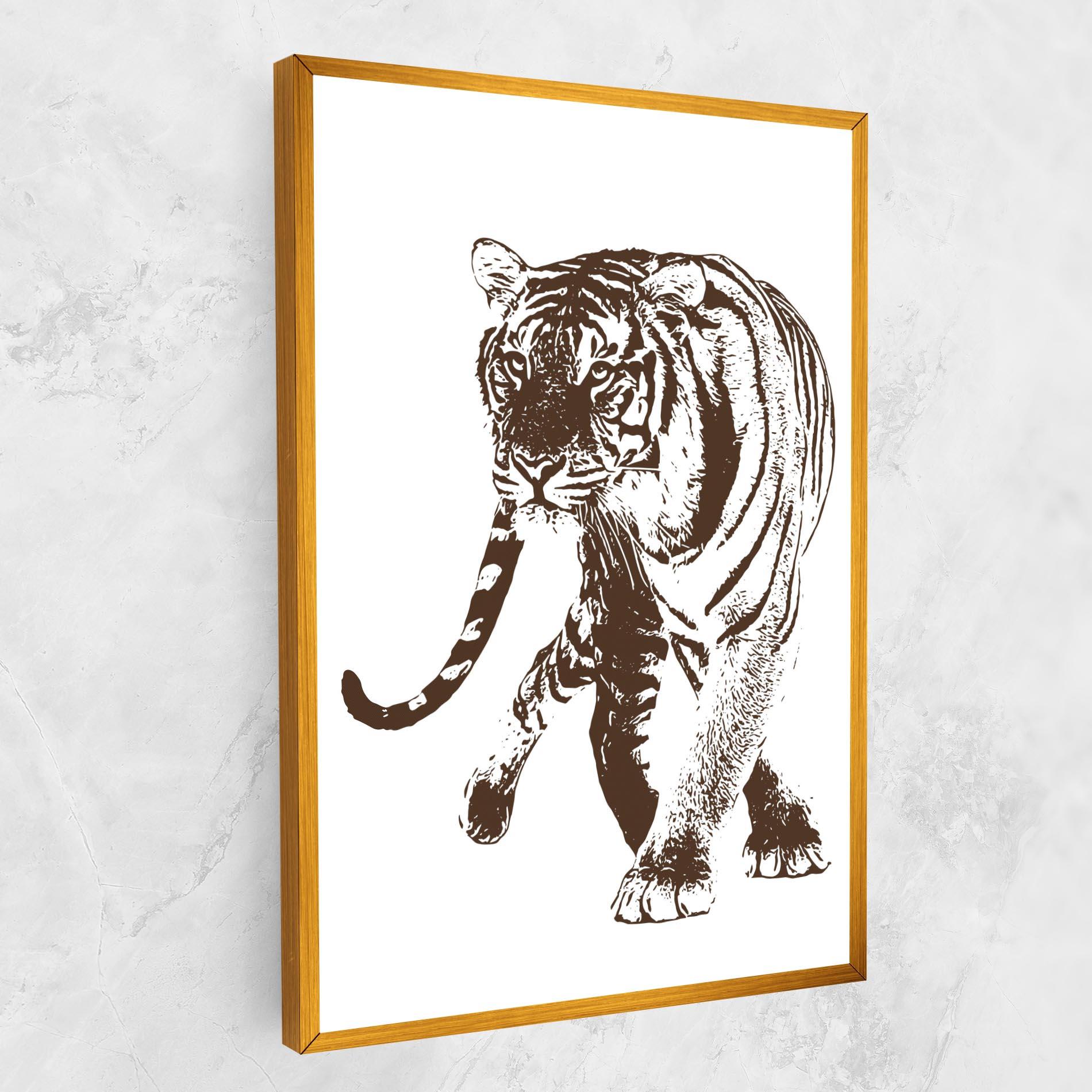 Leinwandbild Brown Line Tiger mockup 1