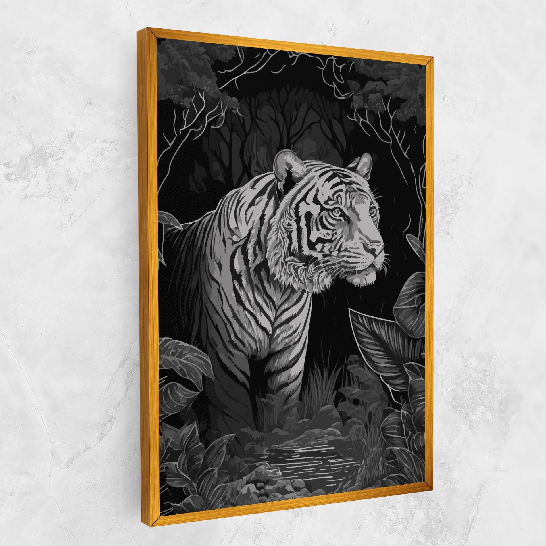 Leinwandbild Grey Tiger mockup 1