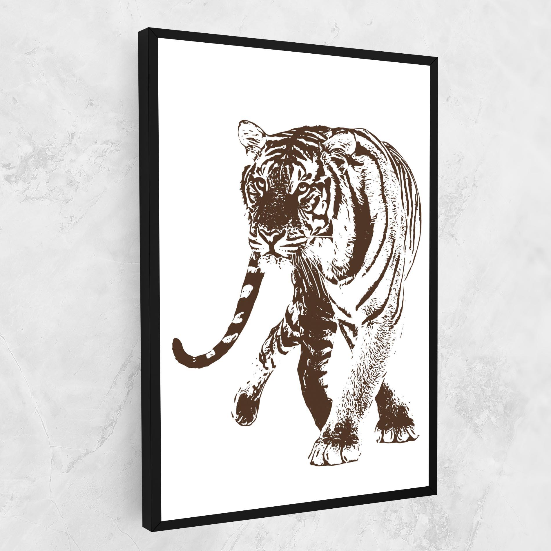 Leinwandbild Brown Line Tiger mockup 1