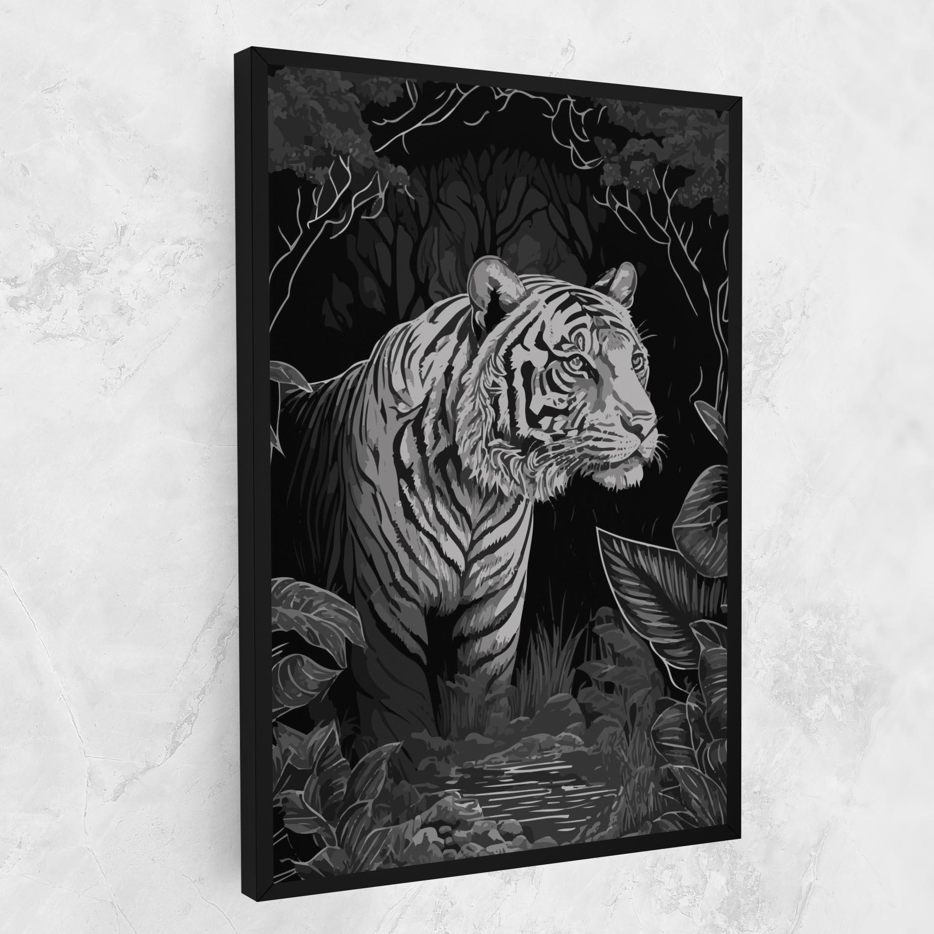 Leinwandbild Grey Tiger mockup 1