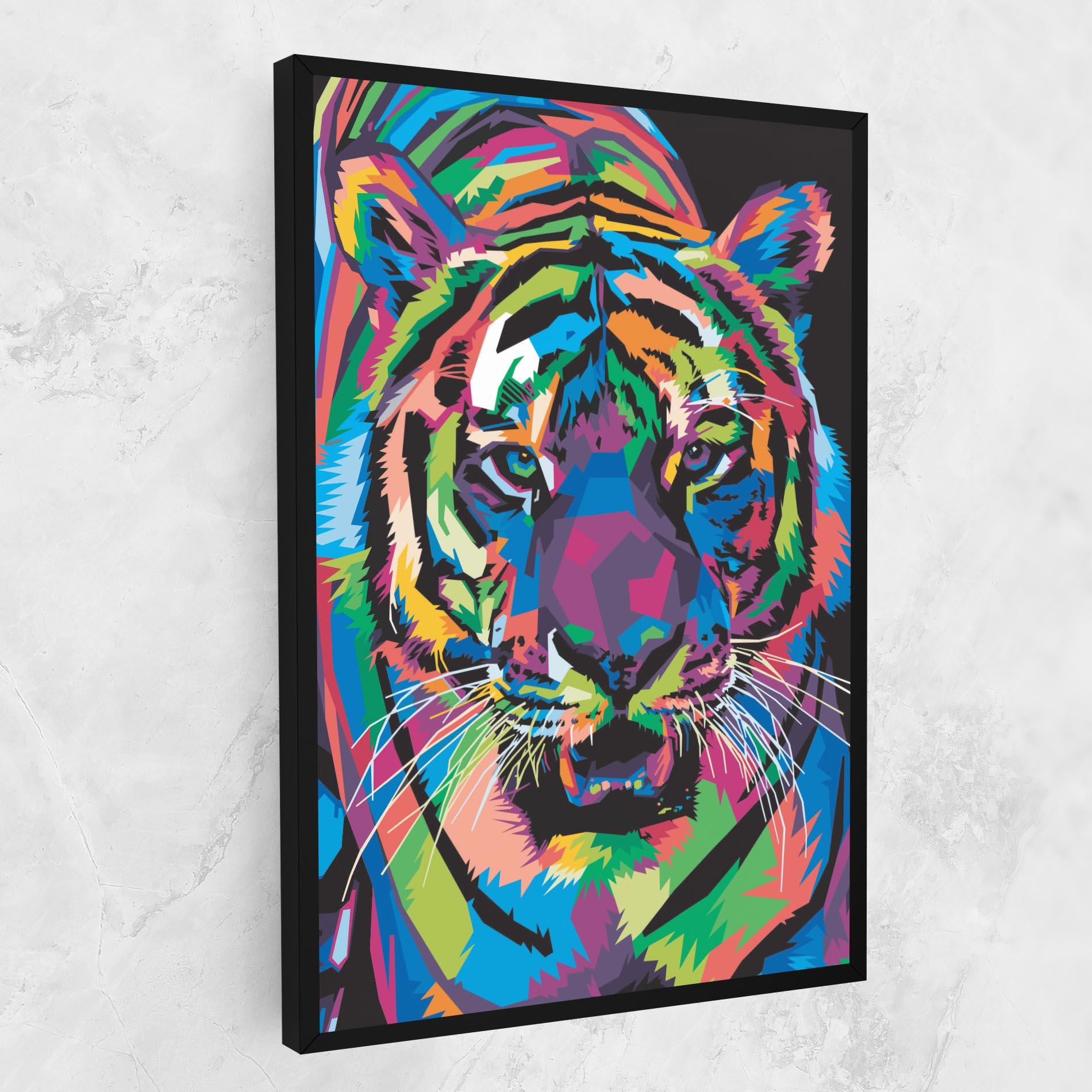 Leinwandbild Mix Color Tiger mockup 1
